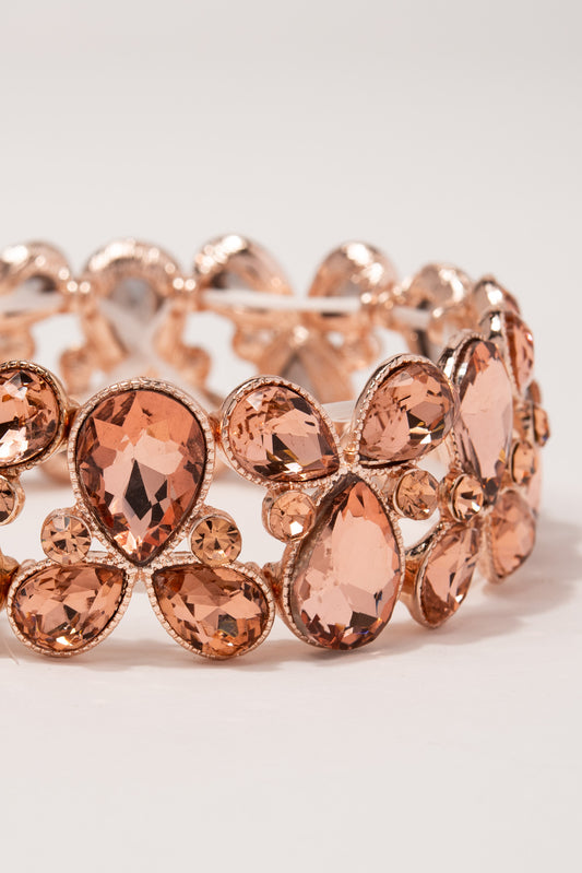 Jasmine Rhinestone Statement Bracelet | Rose Gold