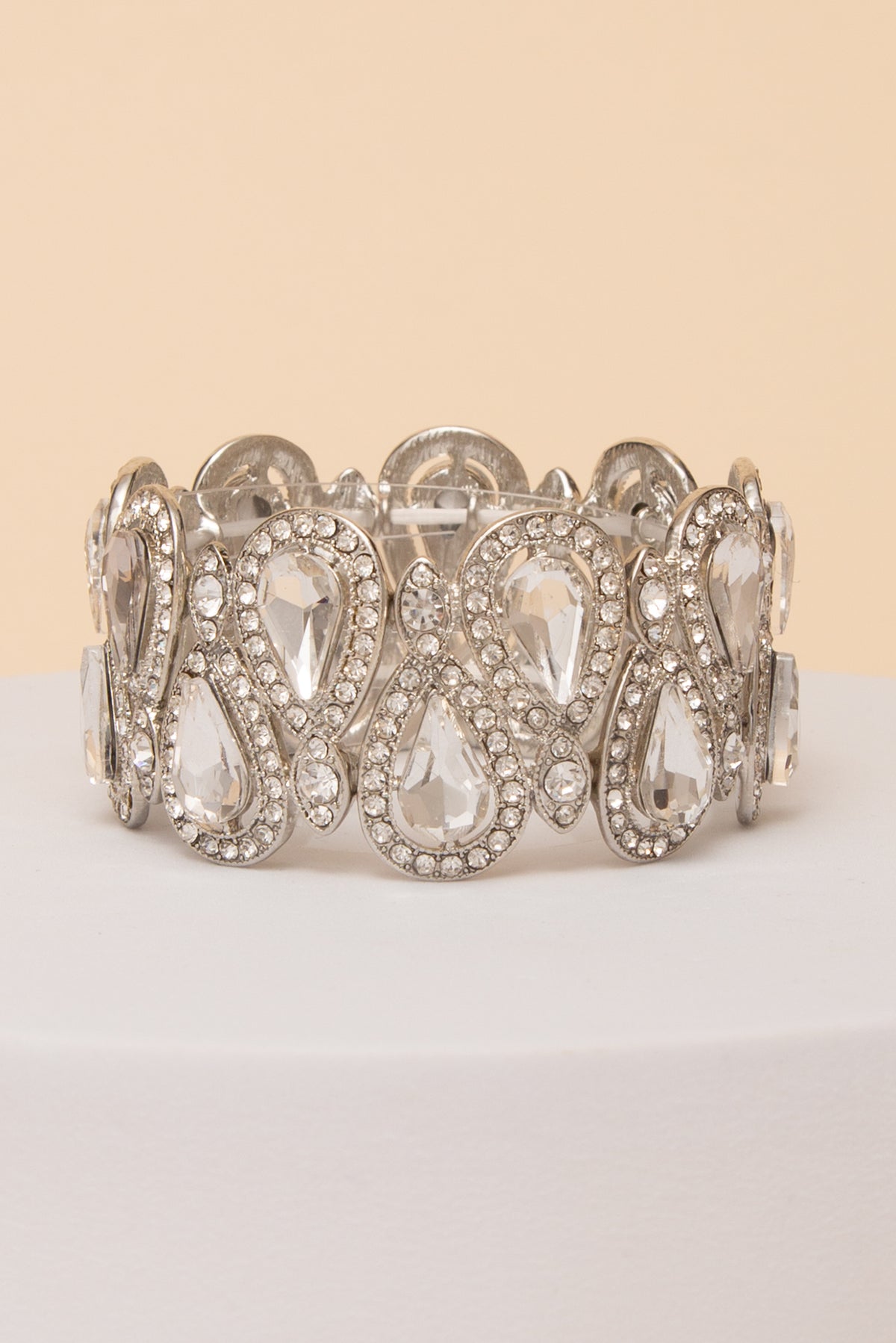 Abigail Stone Stretch Bracelet | Silver