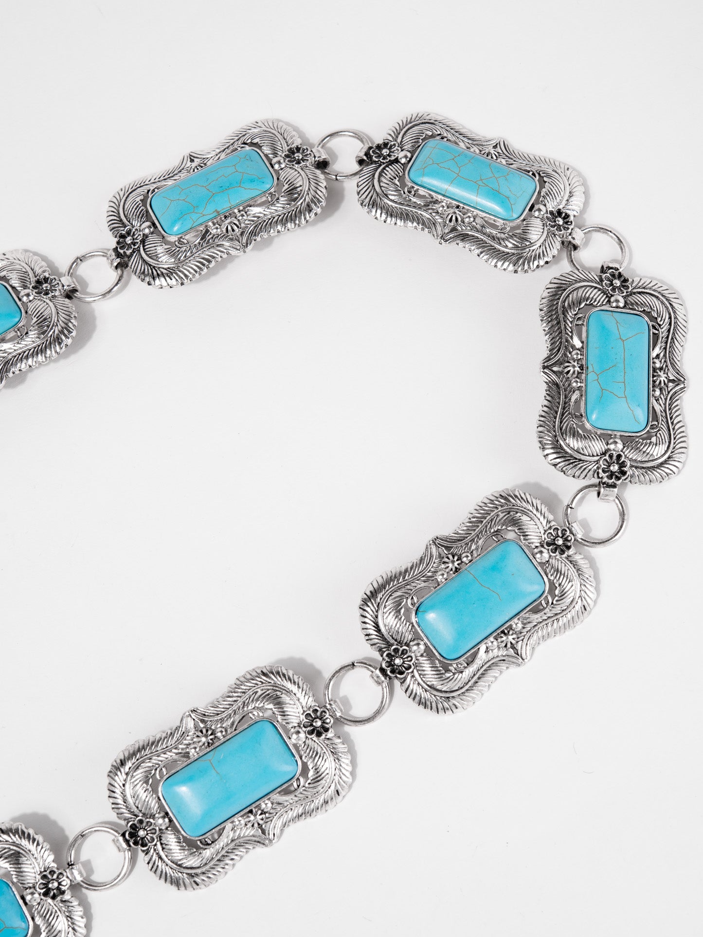 Bowie Western Turquoise Rectangle Concho Fashion