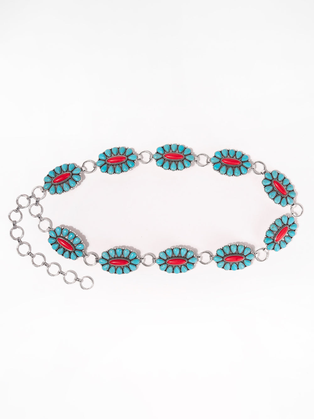 Francesca Western Concho Metal Chain Belt