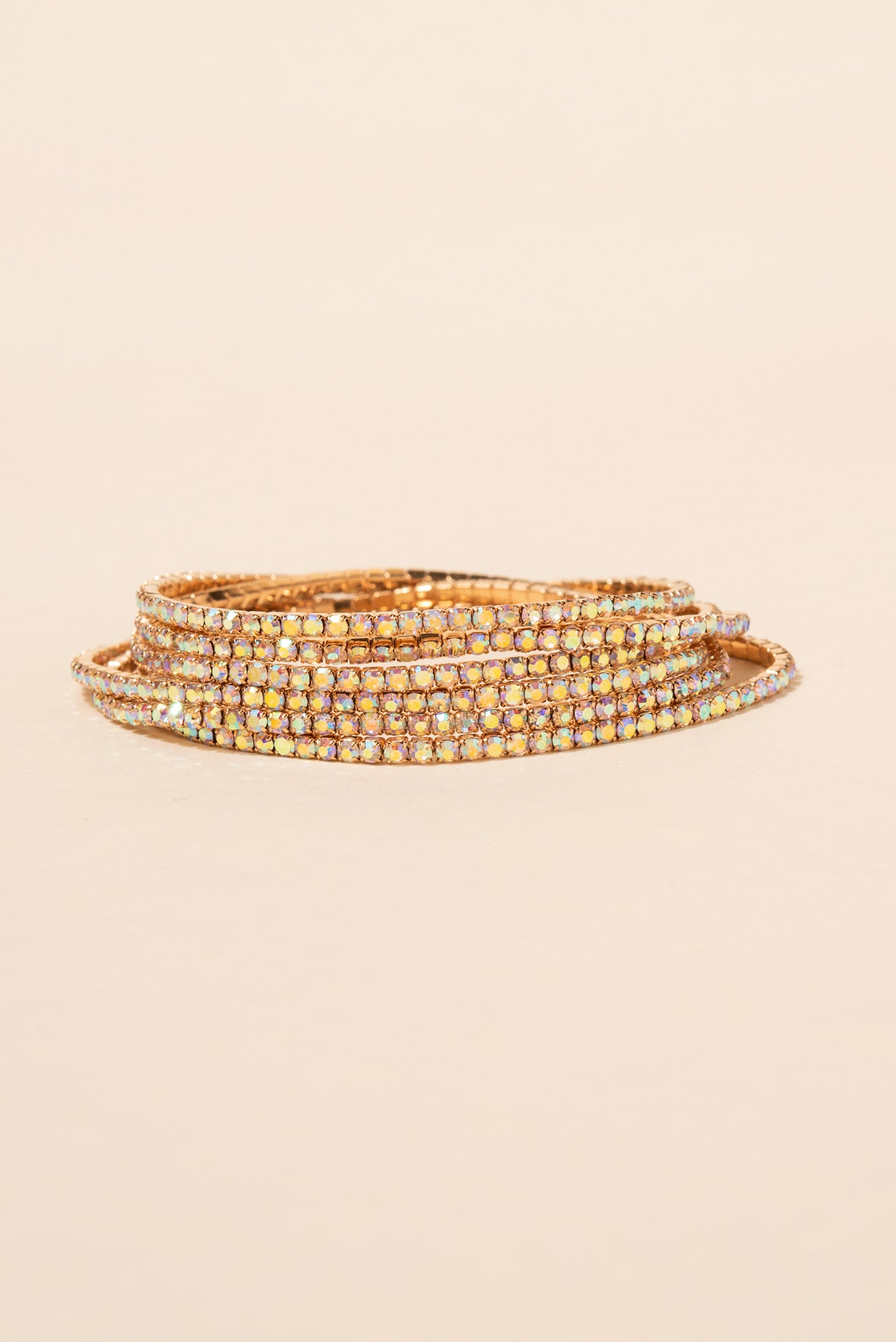 Chantria 6-Layer Rhinestone Stretch Bracelet