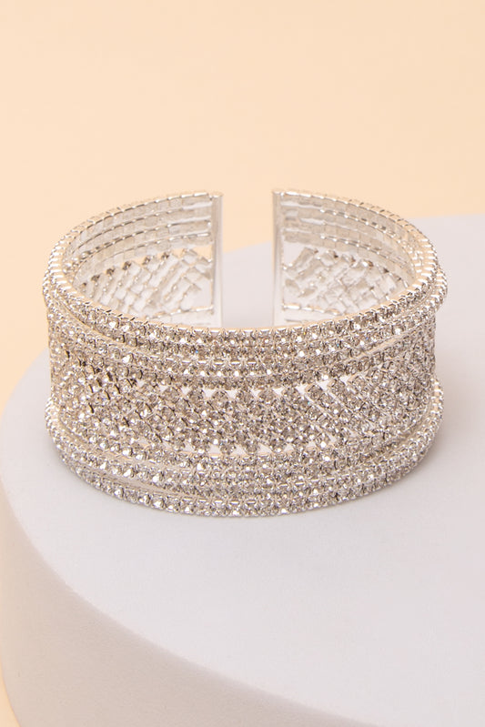 Riley Pavé Rhinestone Wide Cuff Bracelet