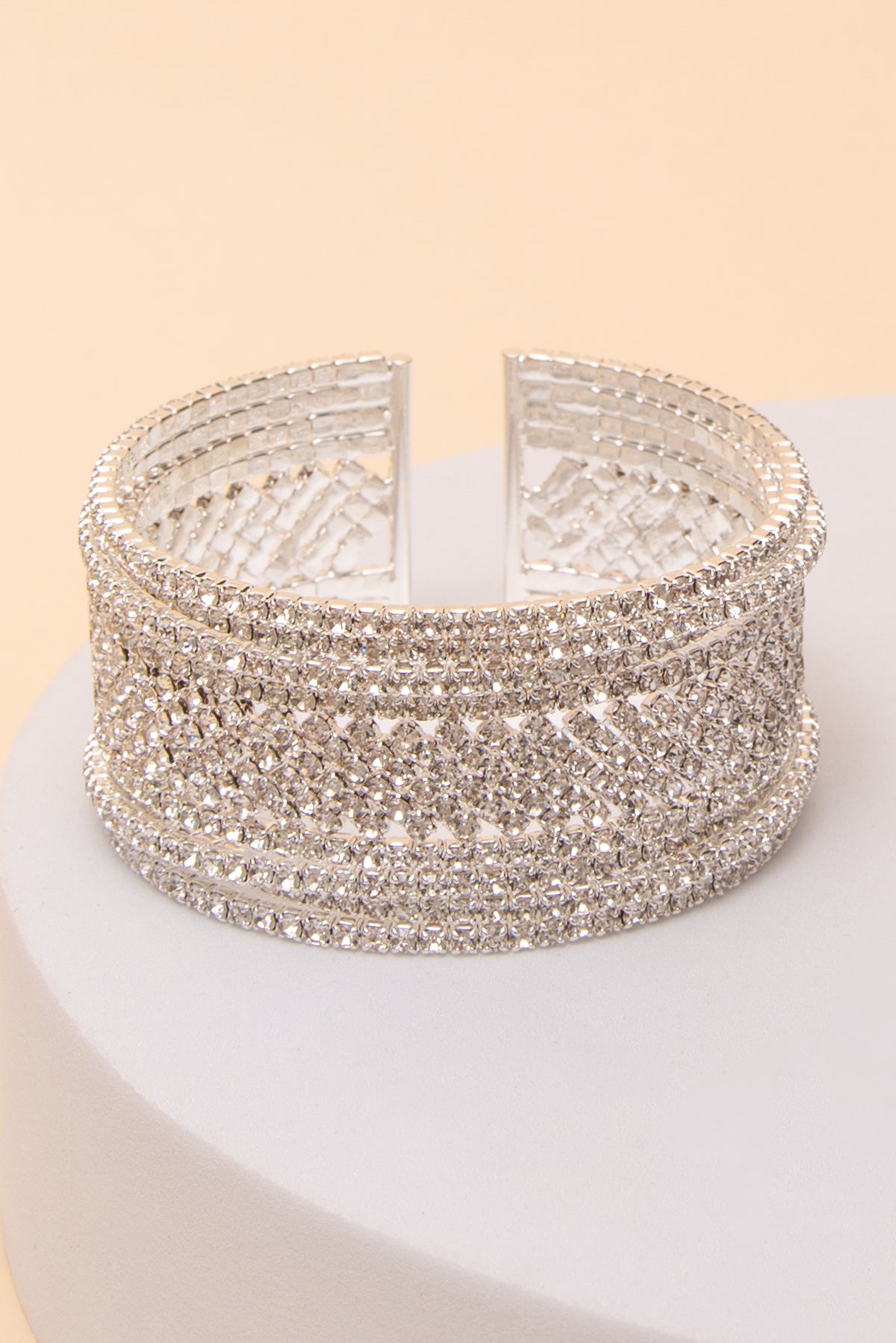 Riley Pavé Rhinestone Wide Cuff Bracelet