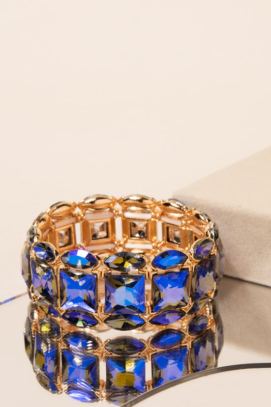 Annika Stone Stretch Bracelet | Purple Iridescent