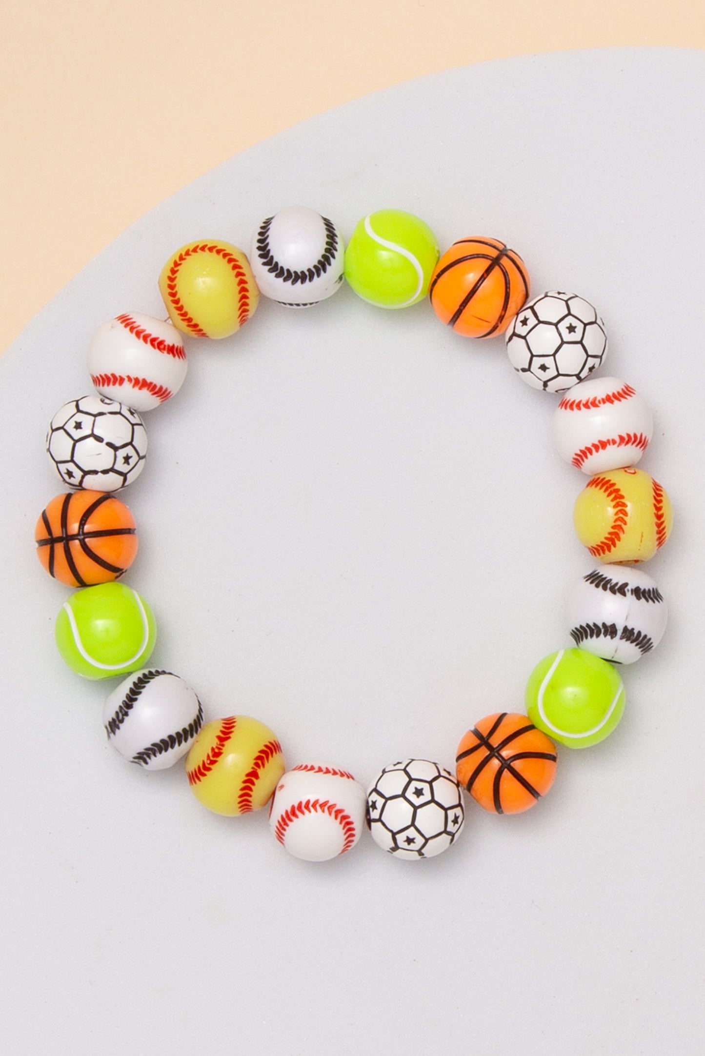 Maddison Game Day Multi Sports Stretch Bracelet With Mixed Ball Beads