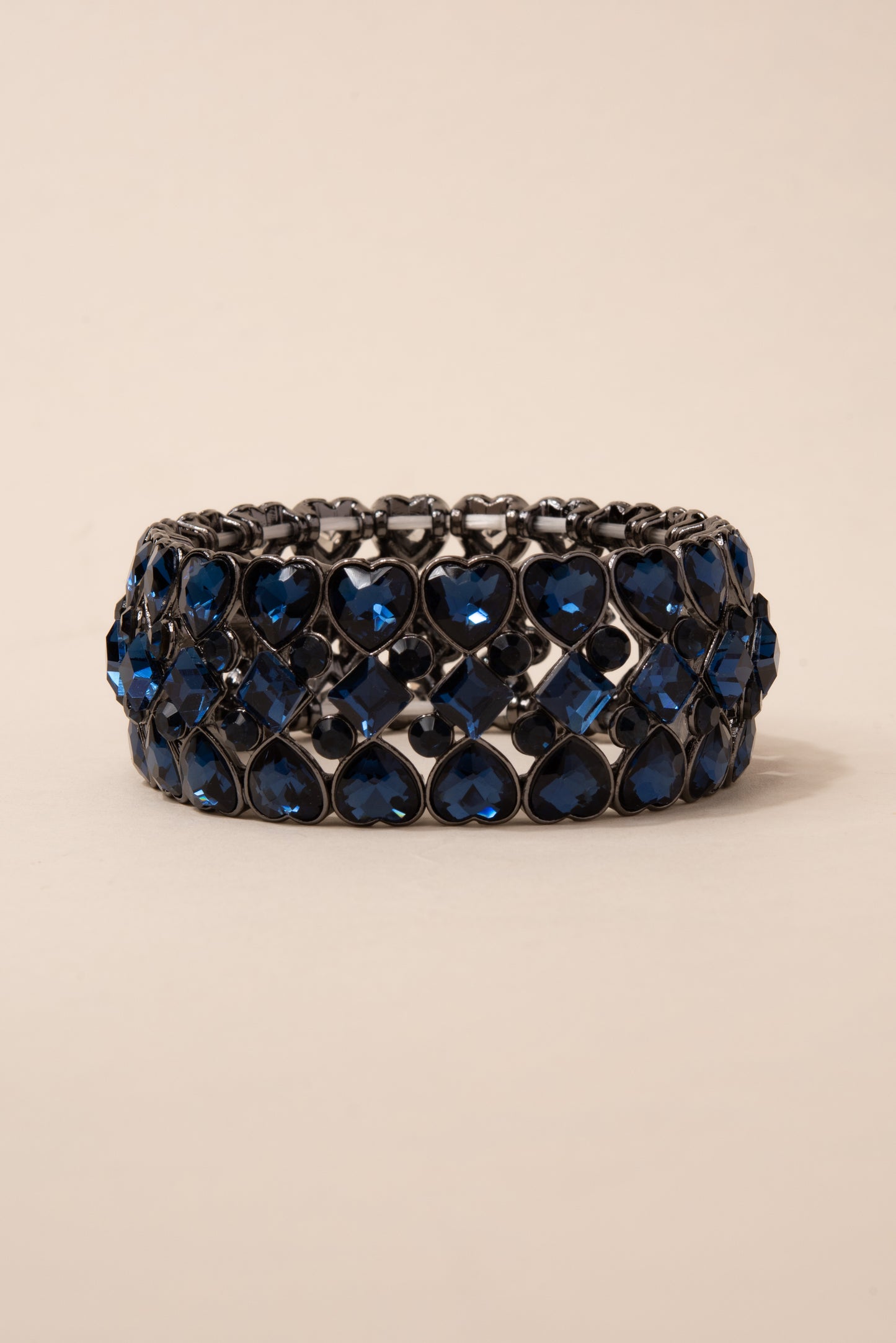 Georgian Heart Rhinestone Stretch Bracelet