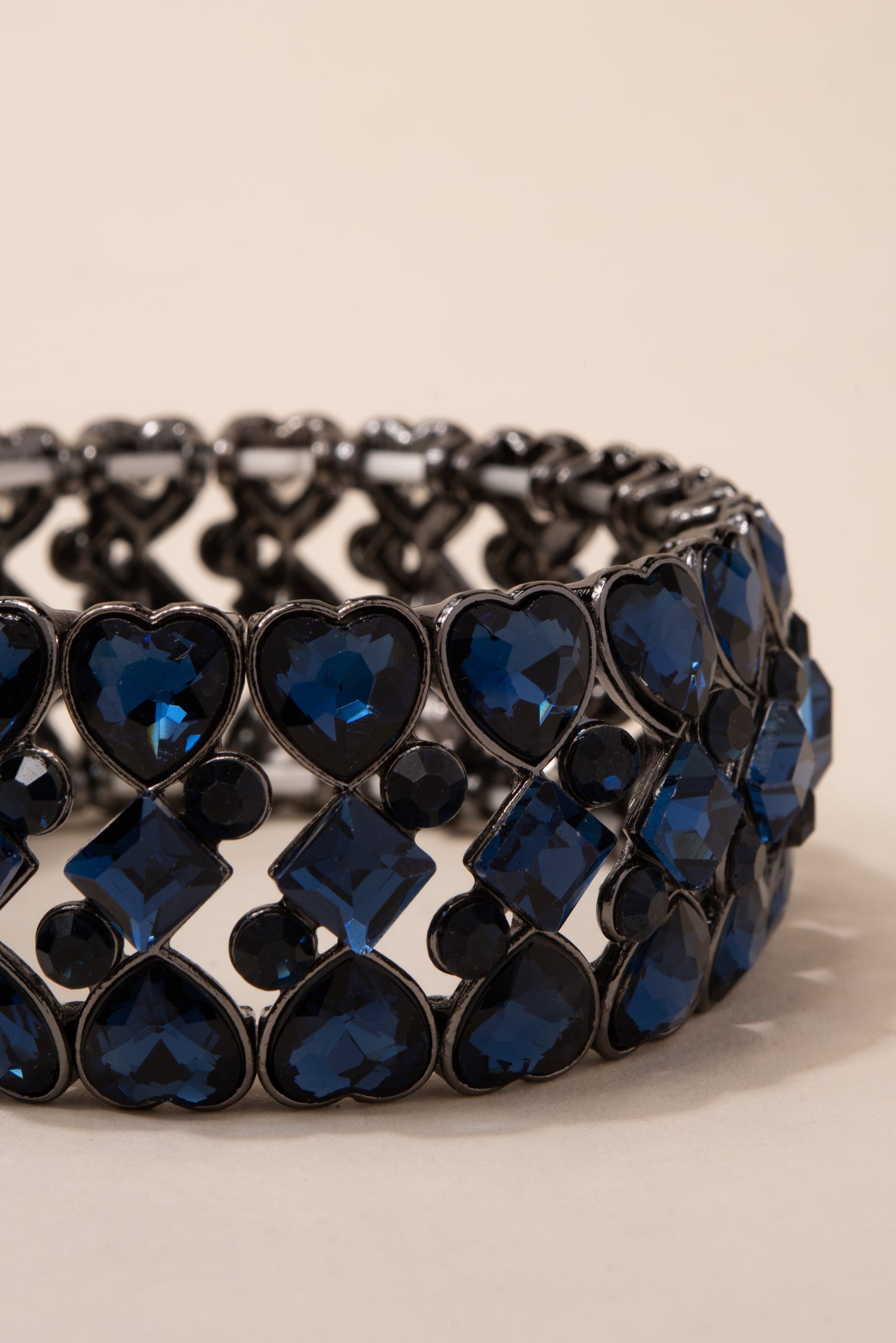 Georgian Heart Rhinestone Stretch Bracelet