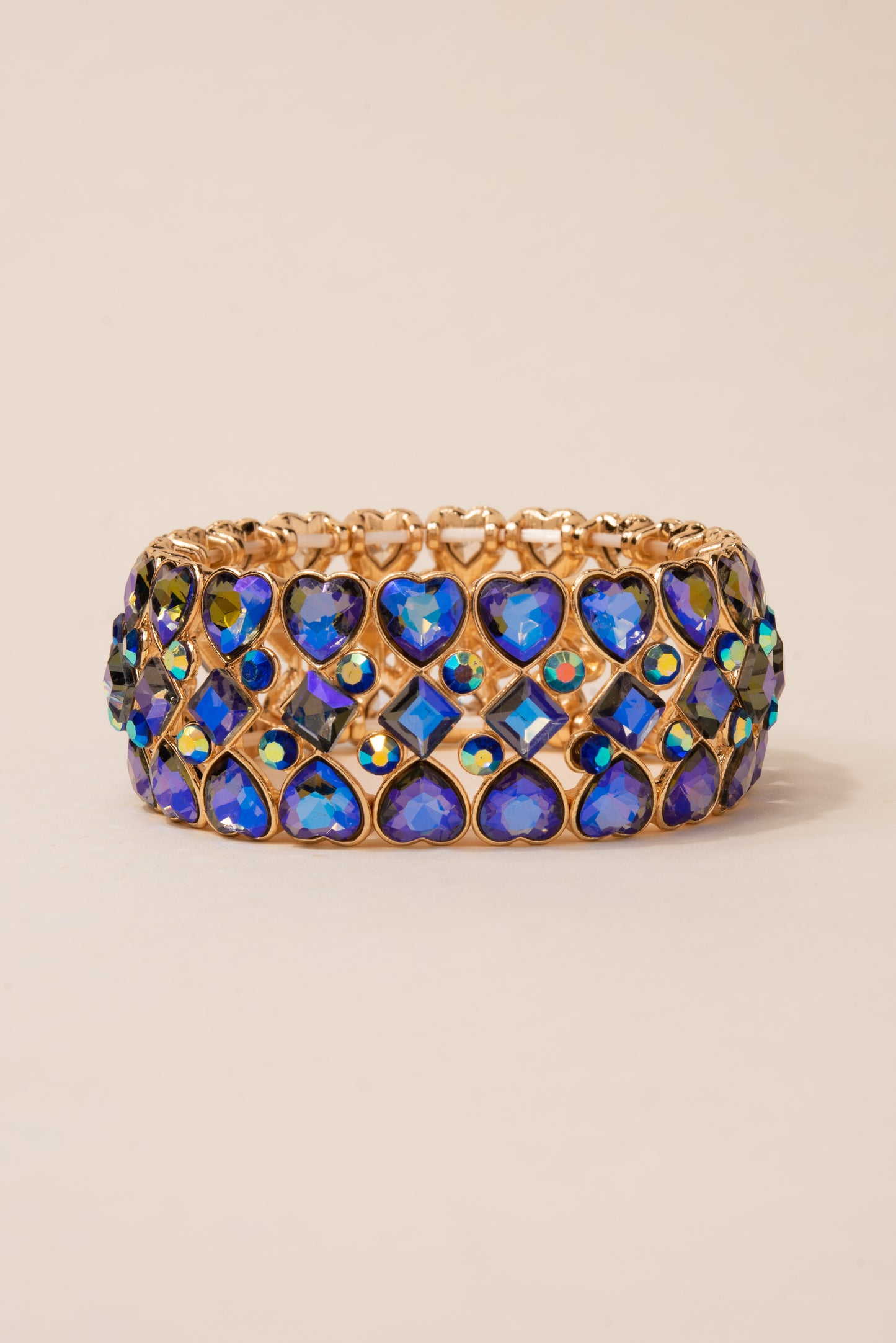 Georgian Heart Rhinestone Stretch Bracelet