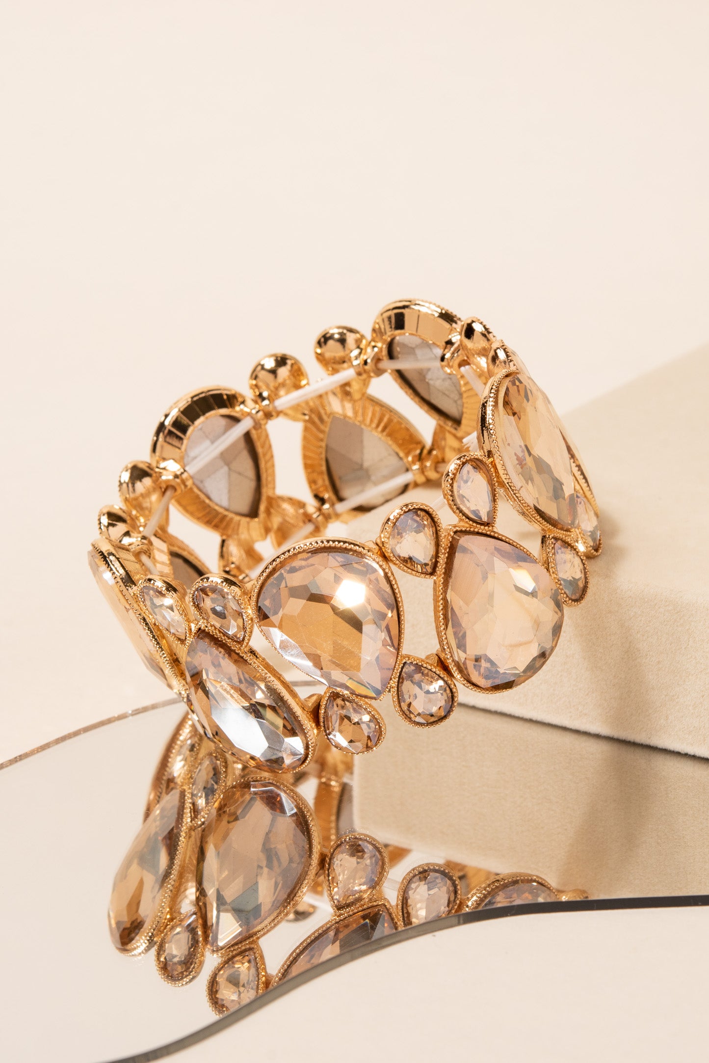 Gabrielle Teardrop Rhinestone Stretch Bracelet