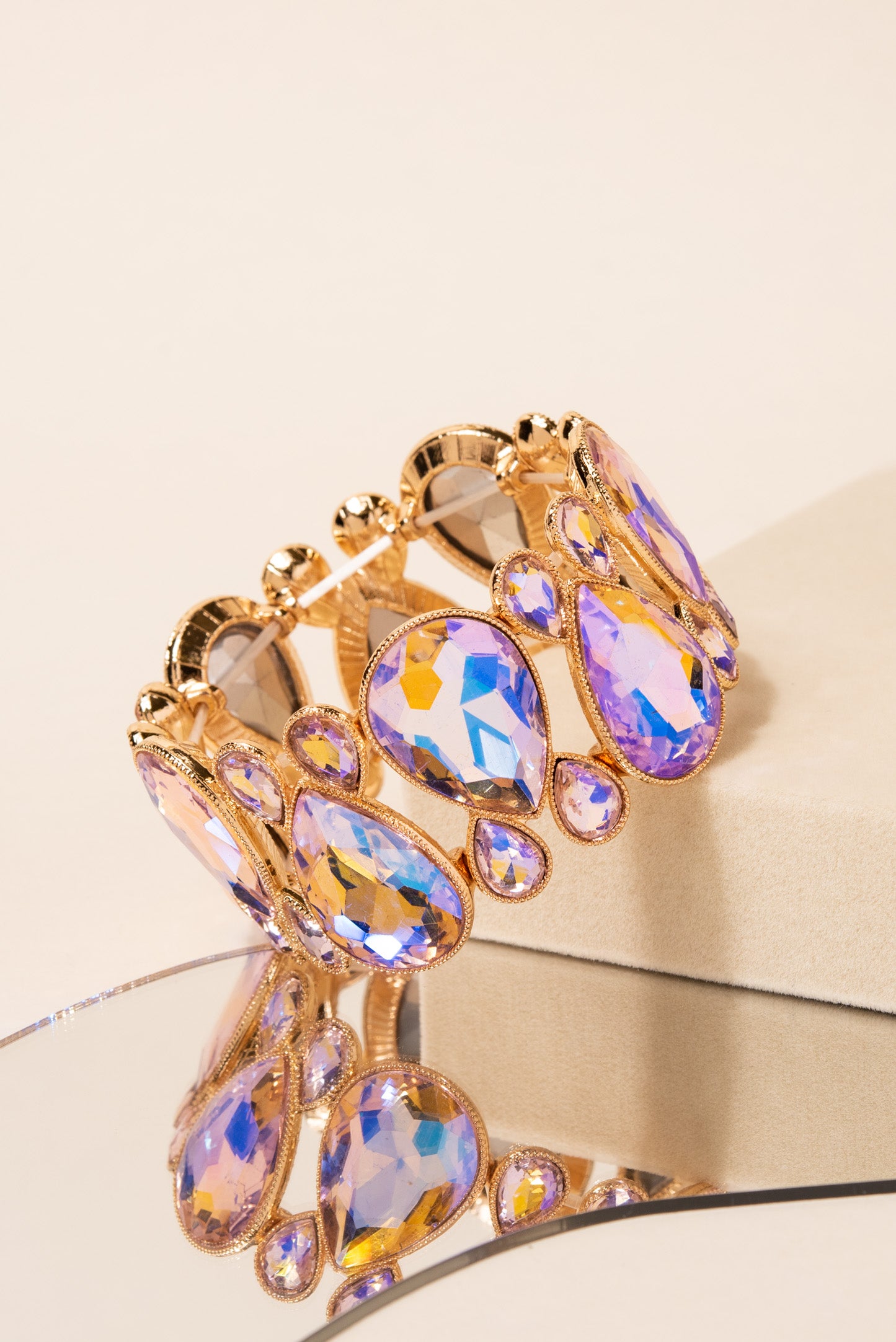 Gabrielle Teardrop Rhinestone Stretch Bracelet