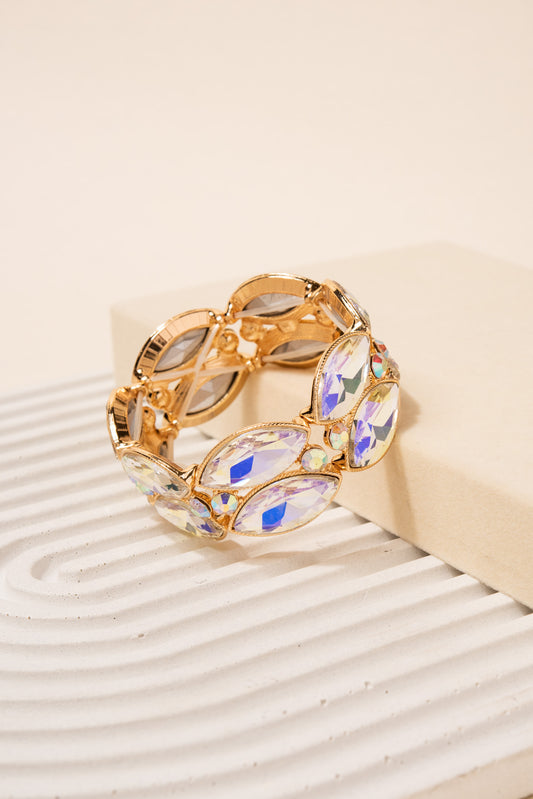 Aria Marquise Rhinestone Bracelet | Yellow Iridescent
