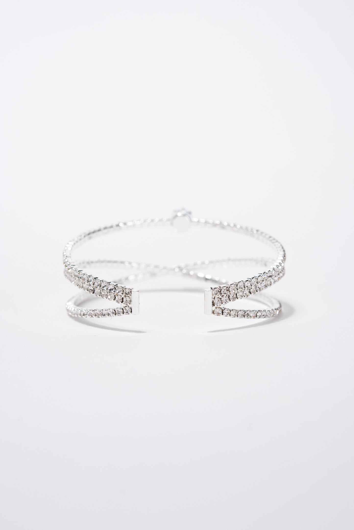 Ella Rhinestone Multilayer Crossed Cuff