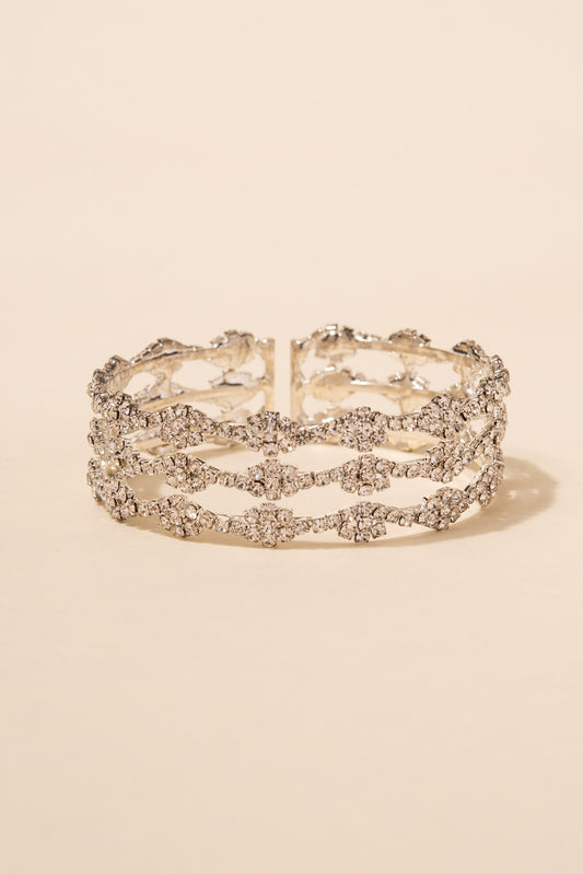 Josie Rhinestone Pave Cuff Bracelet