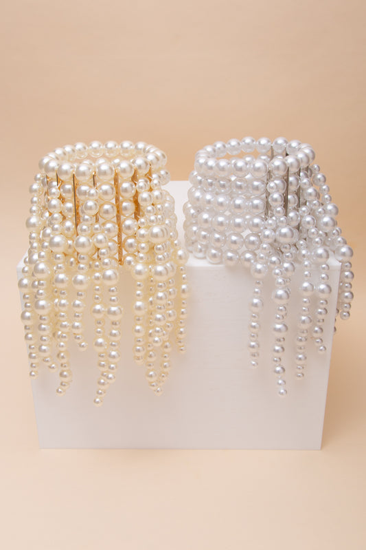 Camilla Pearl Fringe Stretch Bracelet