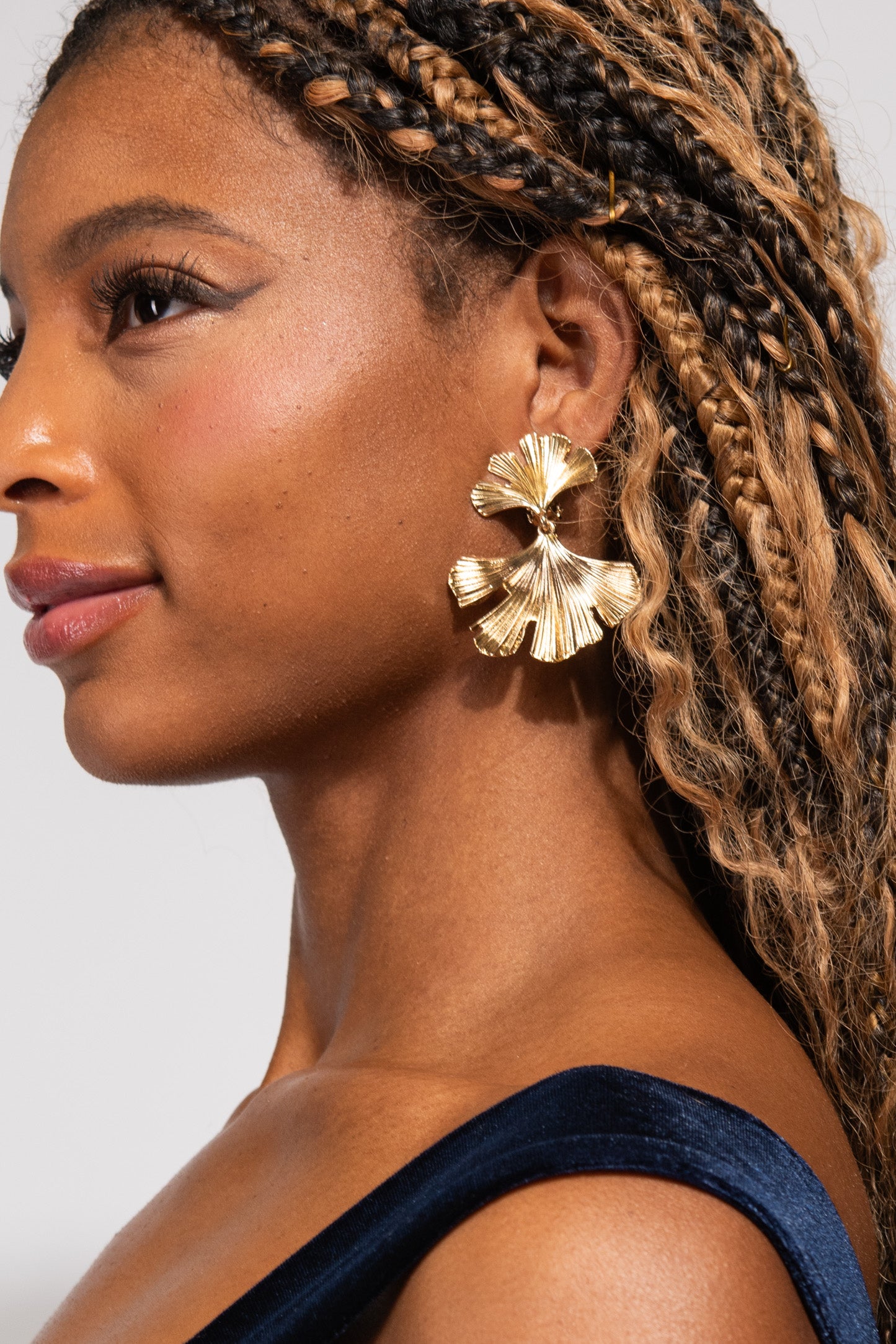 Julia Leaf Textured Clip-On Earrings