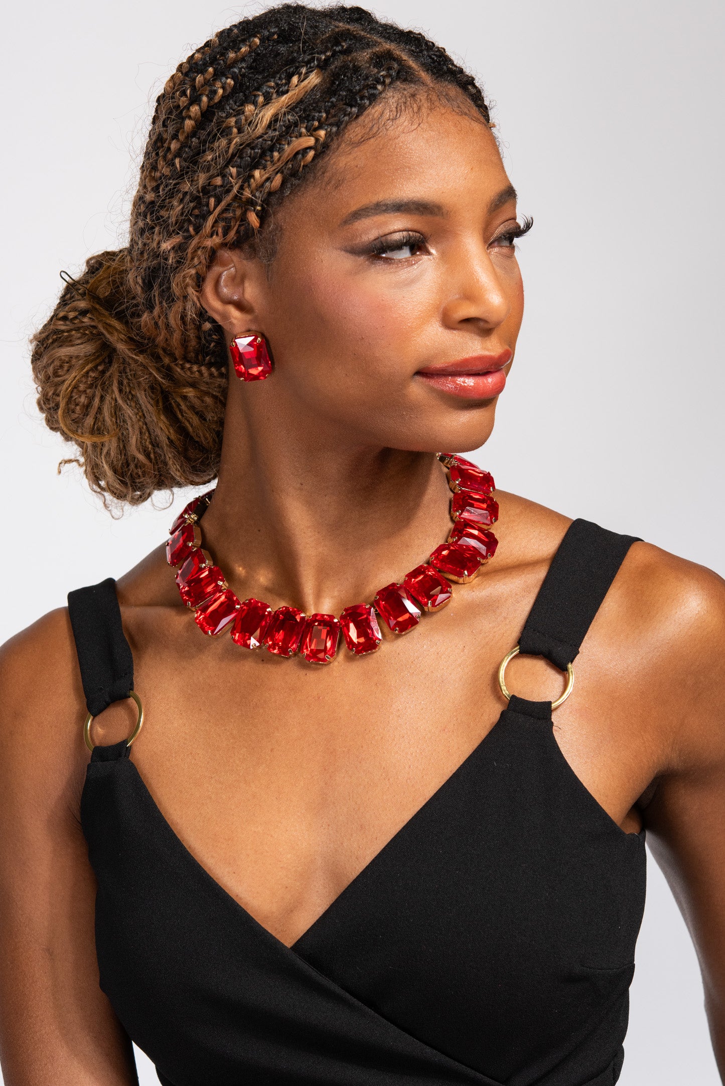 Lexi Crystal Octagon Cut Collar Necklace Set