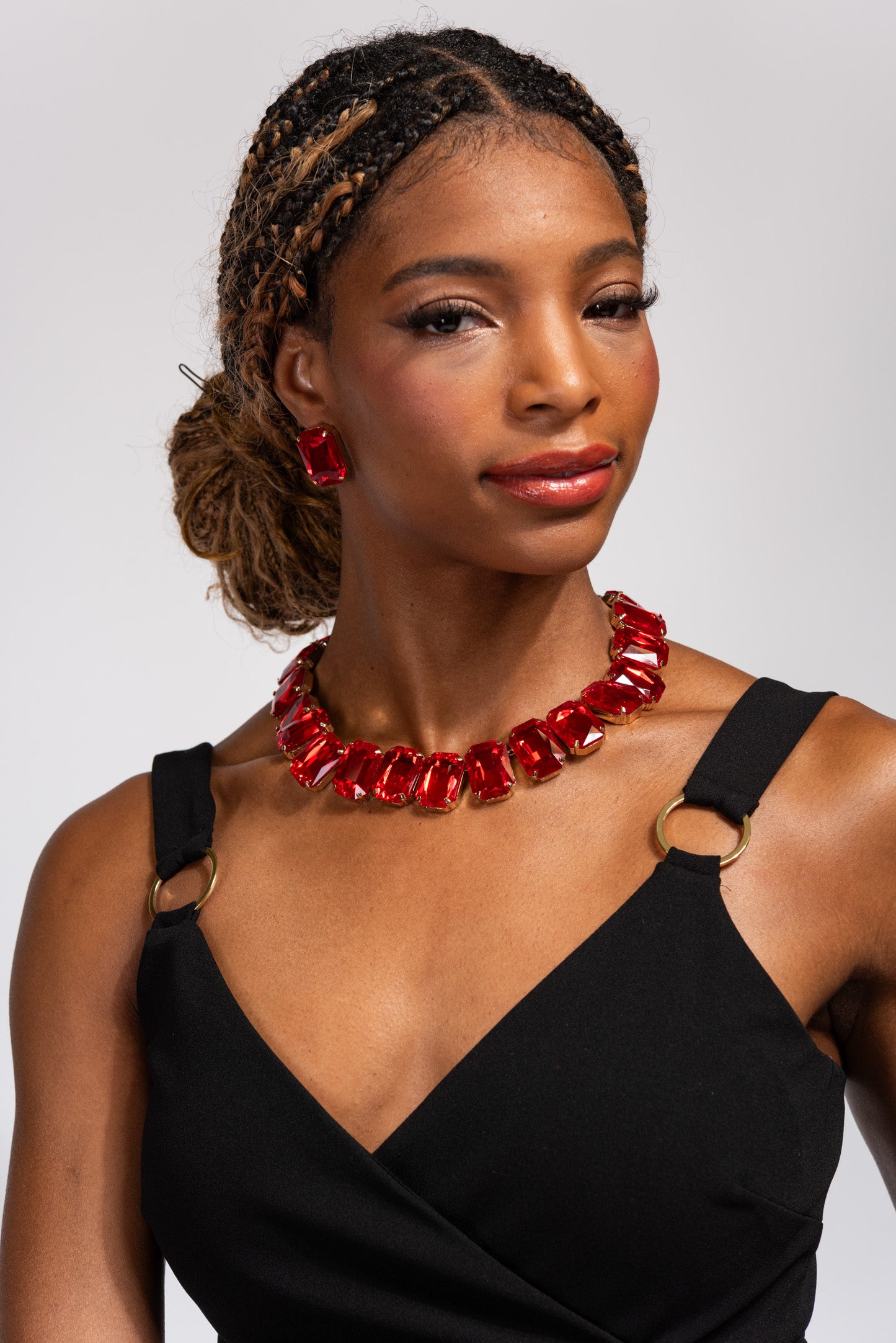 Lexi Crystal Octagon Cut Collar Necklace Set