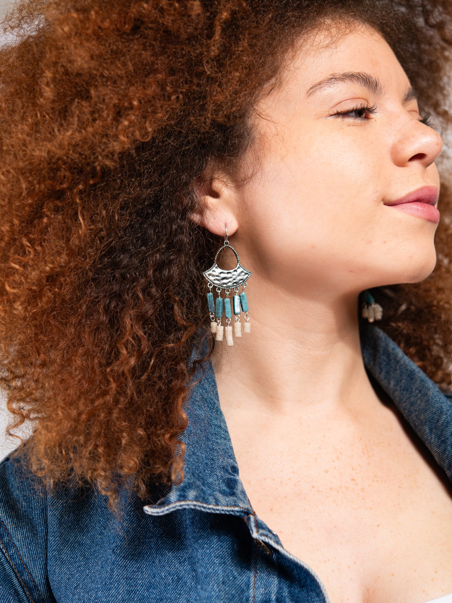 Amelia Native American Western Multi Beaded Tassel Earrings