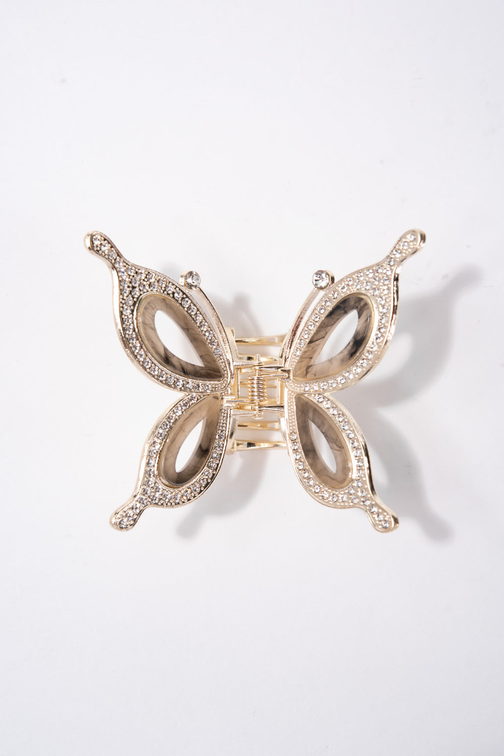 Abigail Rhinestone Butterfly Metal Hair Claw Clip | Grey
