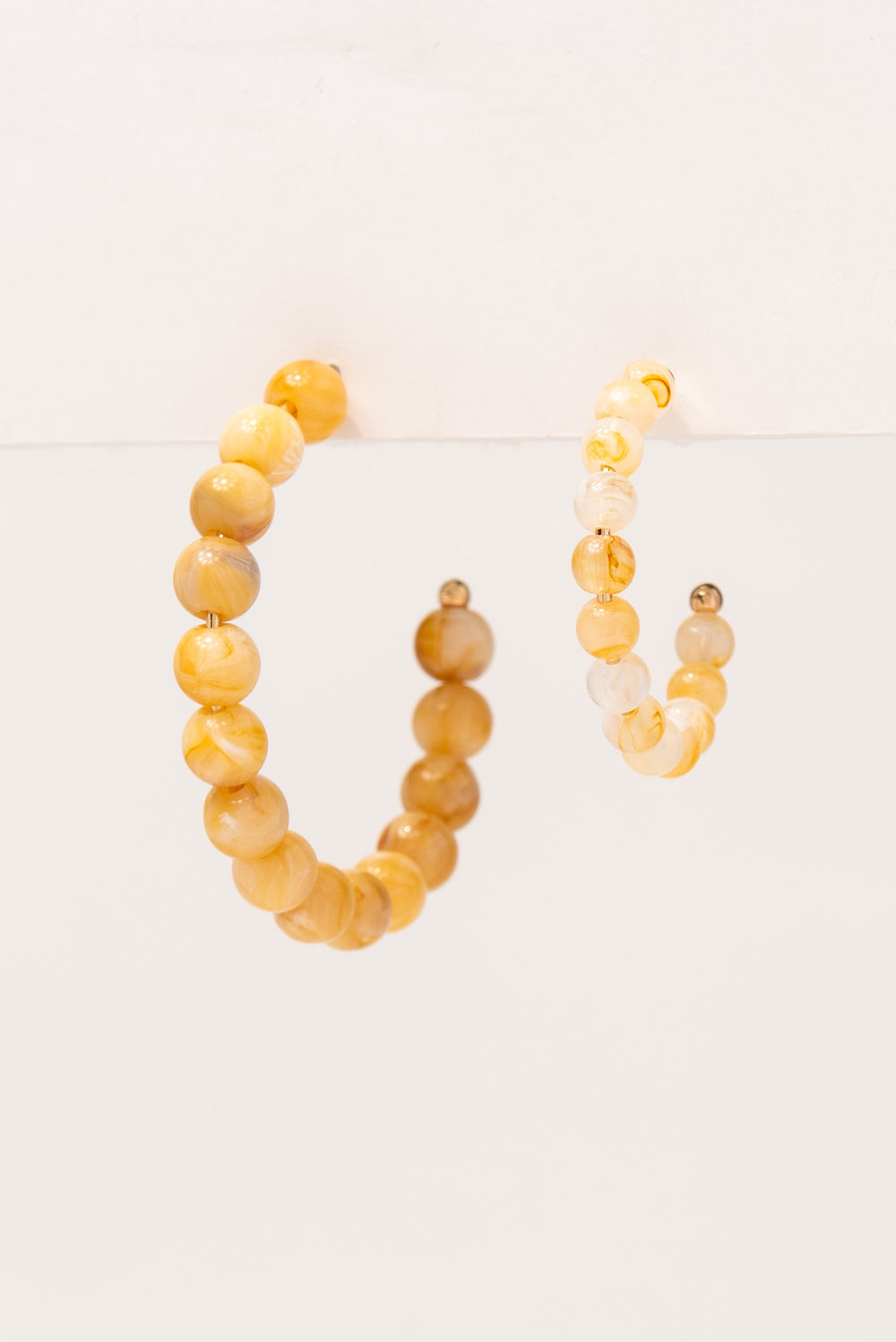 Cassie Beaded Hoop Earrings Set | Yellow