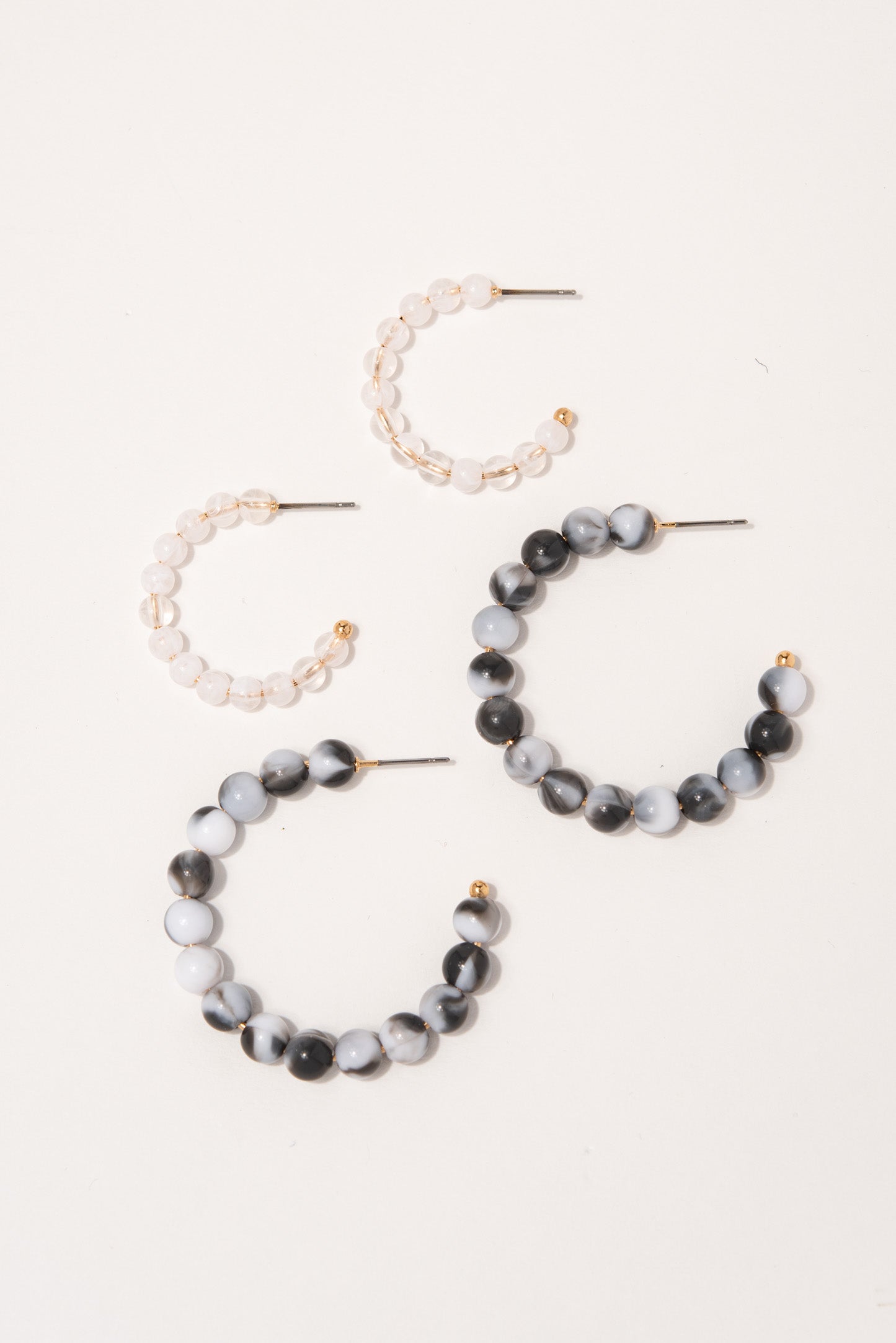 Cassie Beaded Hoop Earrings Set