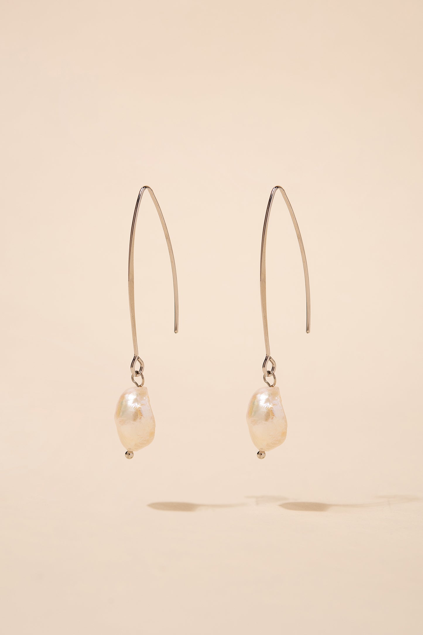 Tahlia Threaded Drop Hook Pearl Earrings