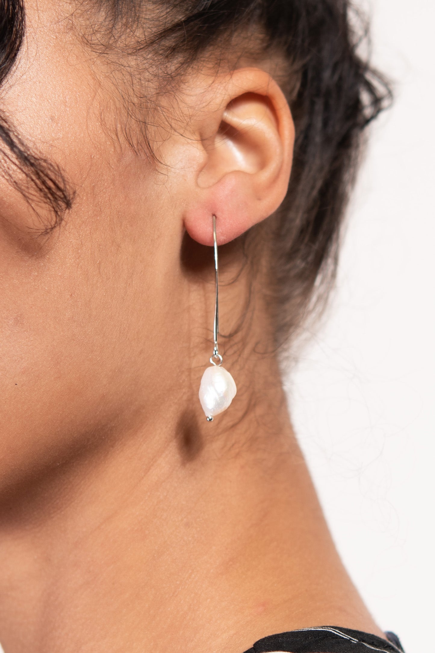 Tahlia Threaded Drop Hook Pearl Earrings
