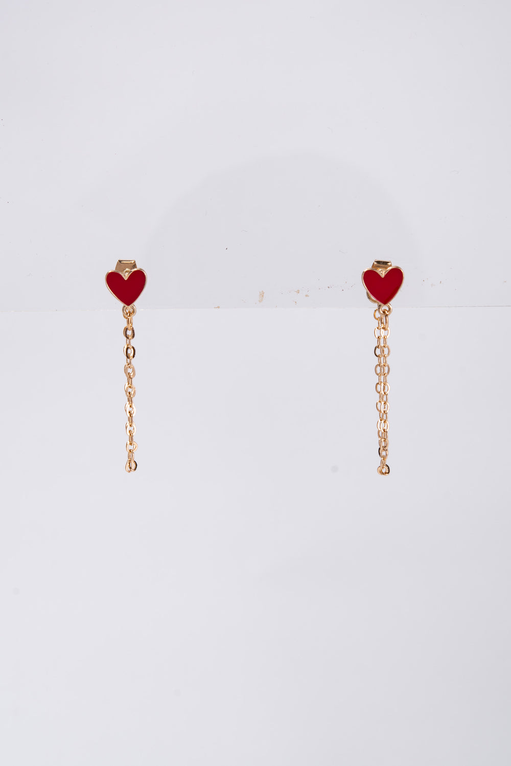 Alani Enamel Heart Valentine's Day Chain Drop Earrings