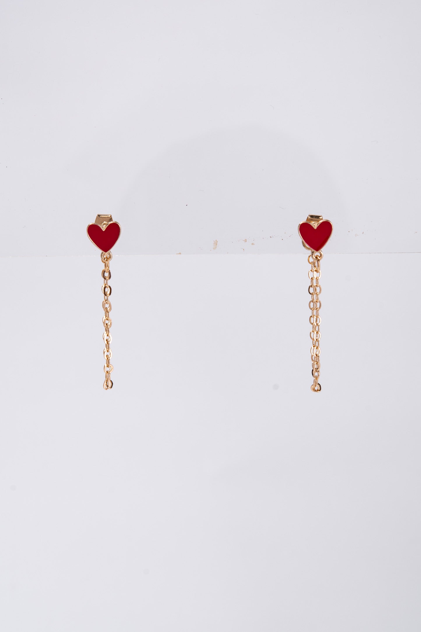 Alani Enamel Heart Valentine's Day Chain Drop Earrings
