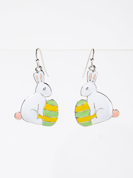 Avery Easter Bunny Egg Enamel Coated Earrings