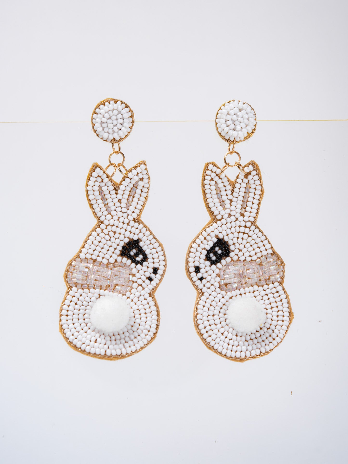 Brooklyn Cotton Tail Easter Bunny Beaded Drop Earrings
