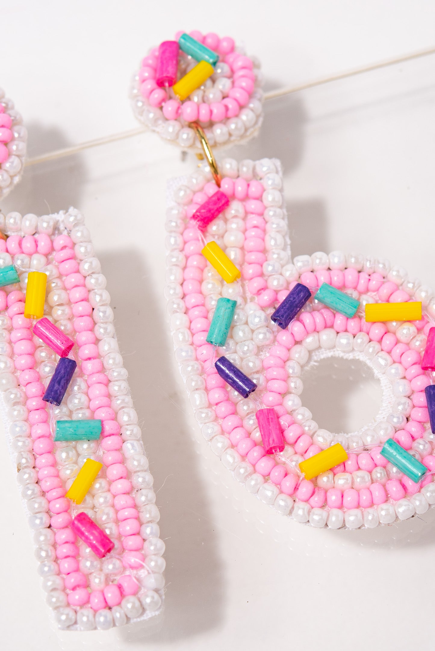 Birthday "16" Cake Beaded Dangle Earrings