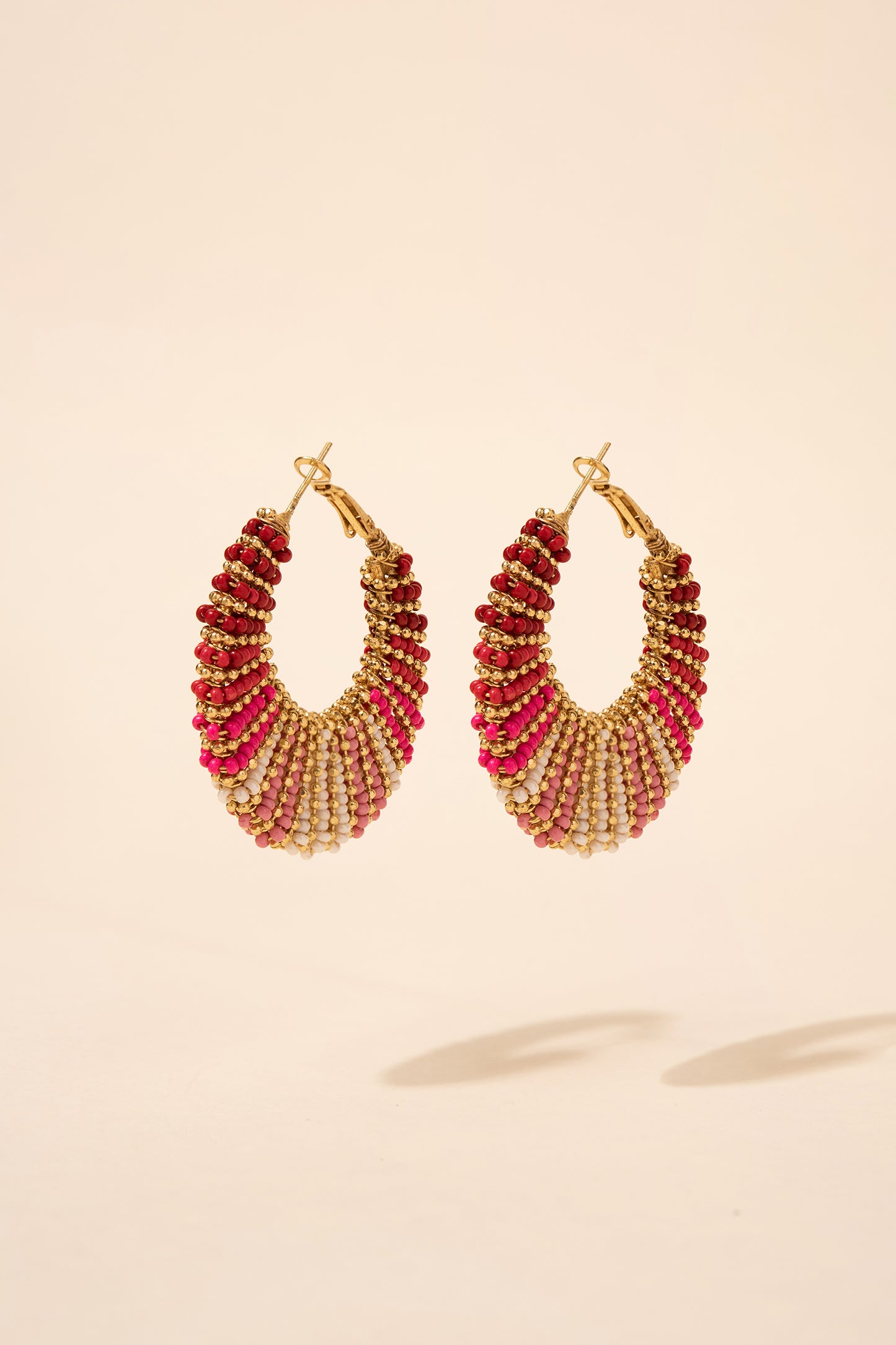 Zaria Beaded Boho Crescent Hoops