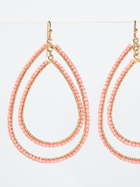 Jezebel Teardrop Dangle Earrings | Pink