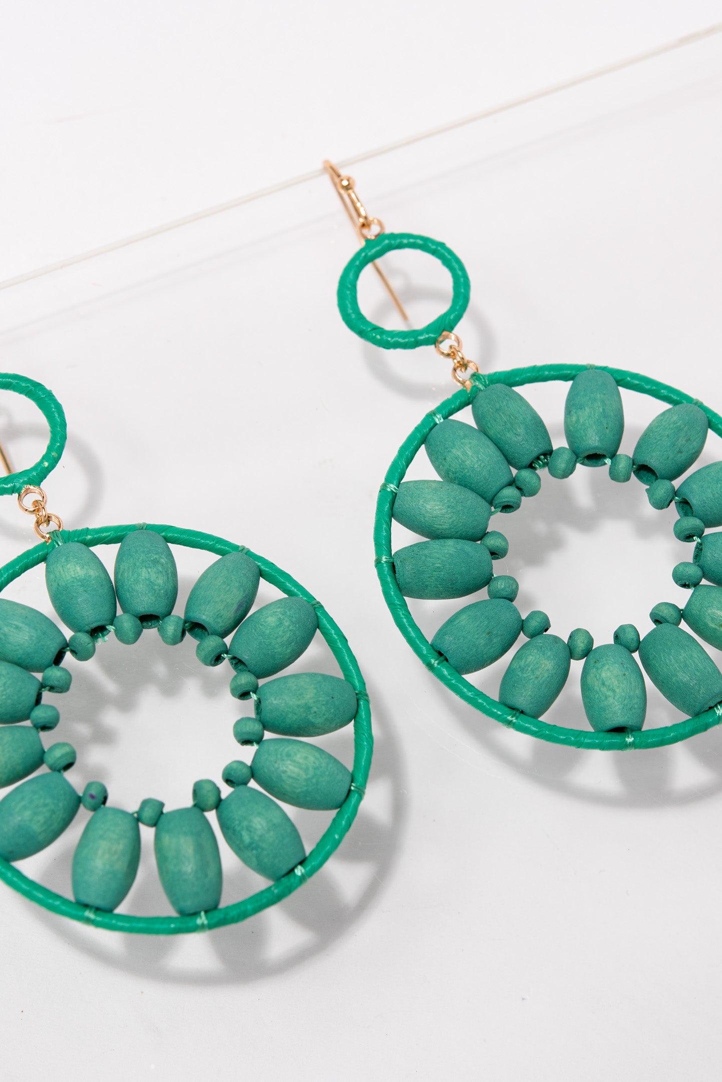 Camilla Open Circle Wooden Floral Earrings