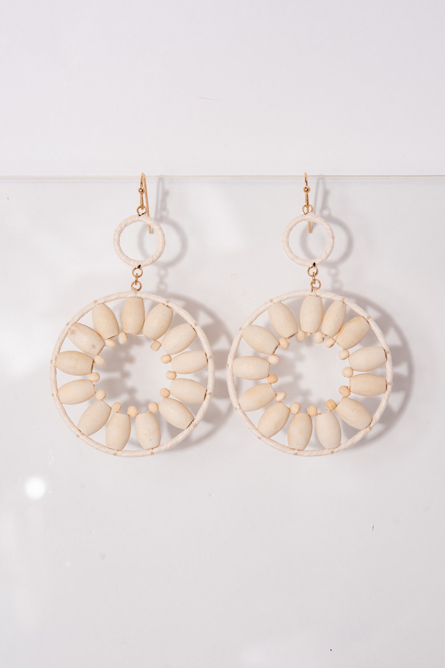 Camilla Open Circle Wooden Floral Earrings