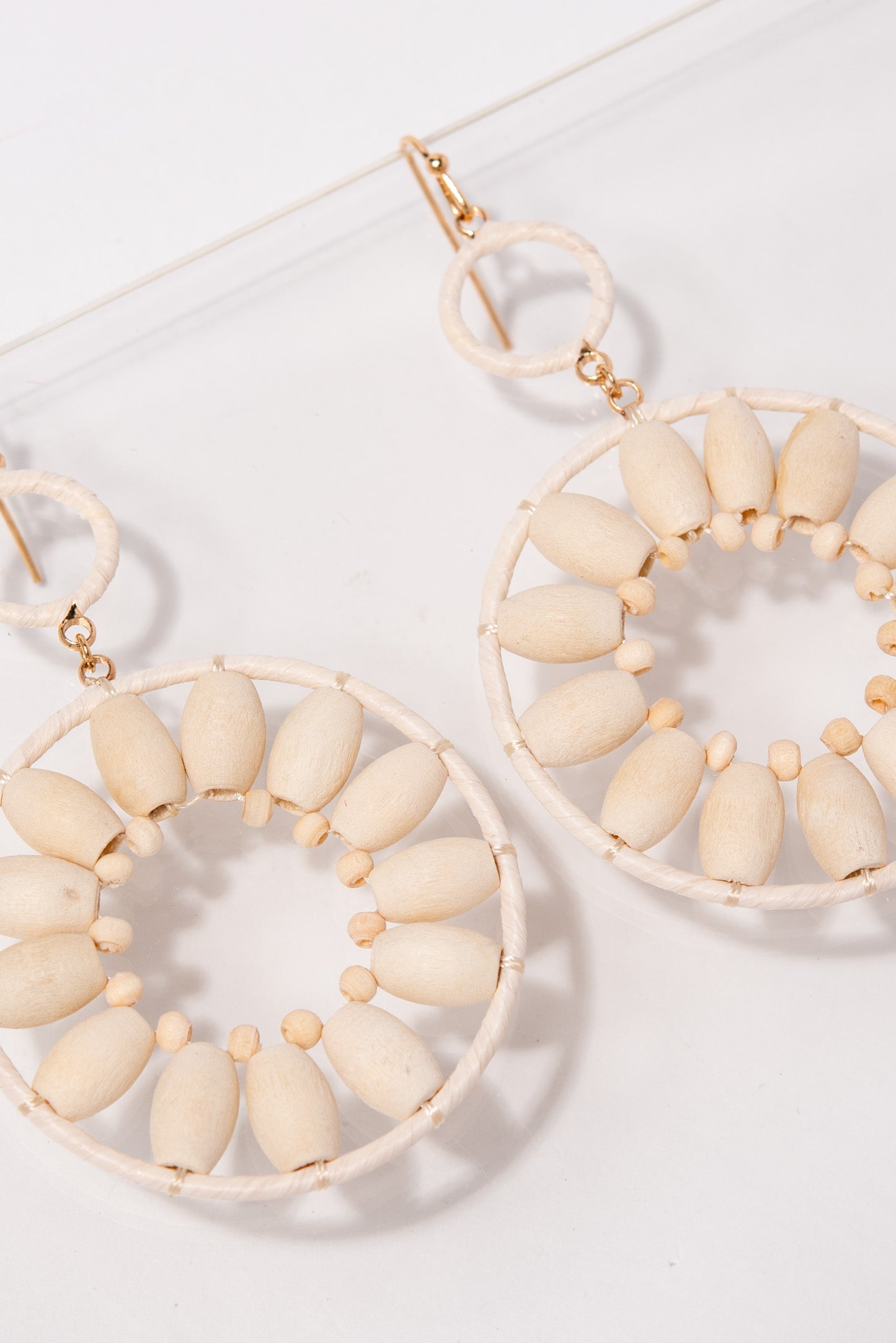 Camilla Open Circle Wooden Floral Earrings