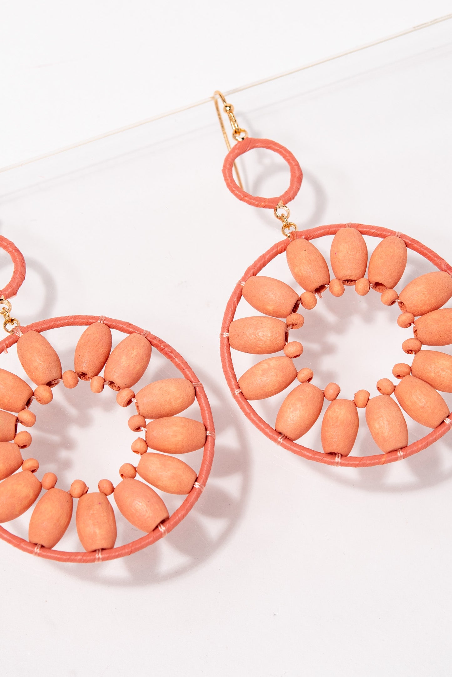 Camilla Open Circle Wooden Floral Earrings