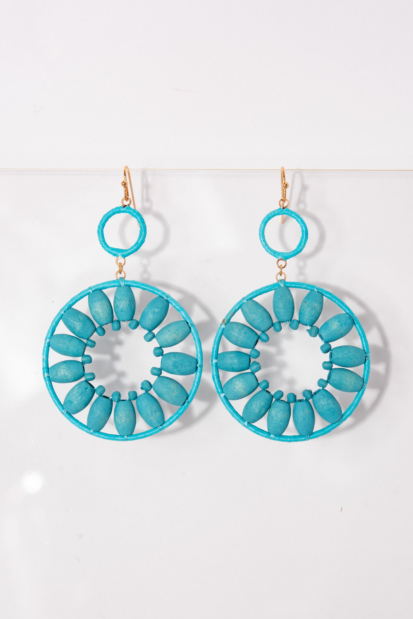 Camilla Open Circle Wooden Floral Earrings