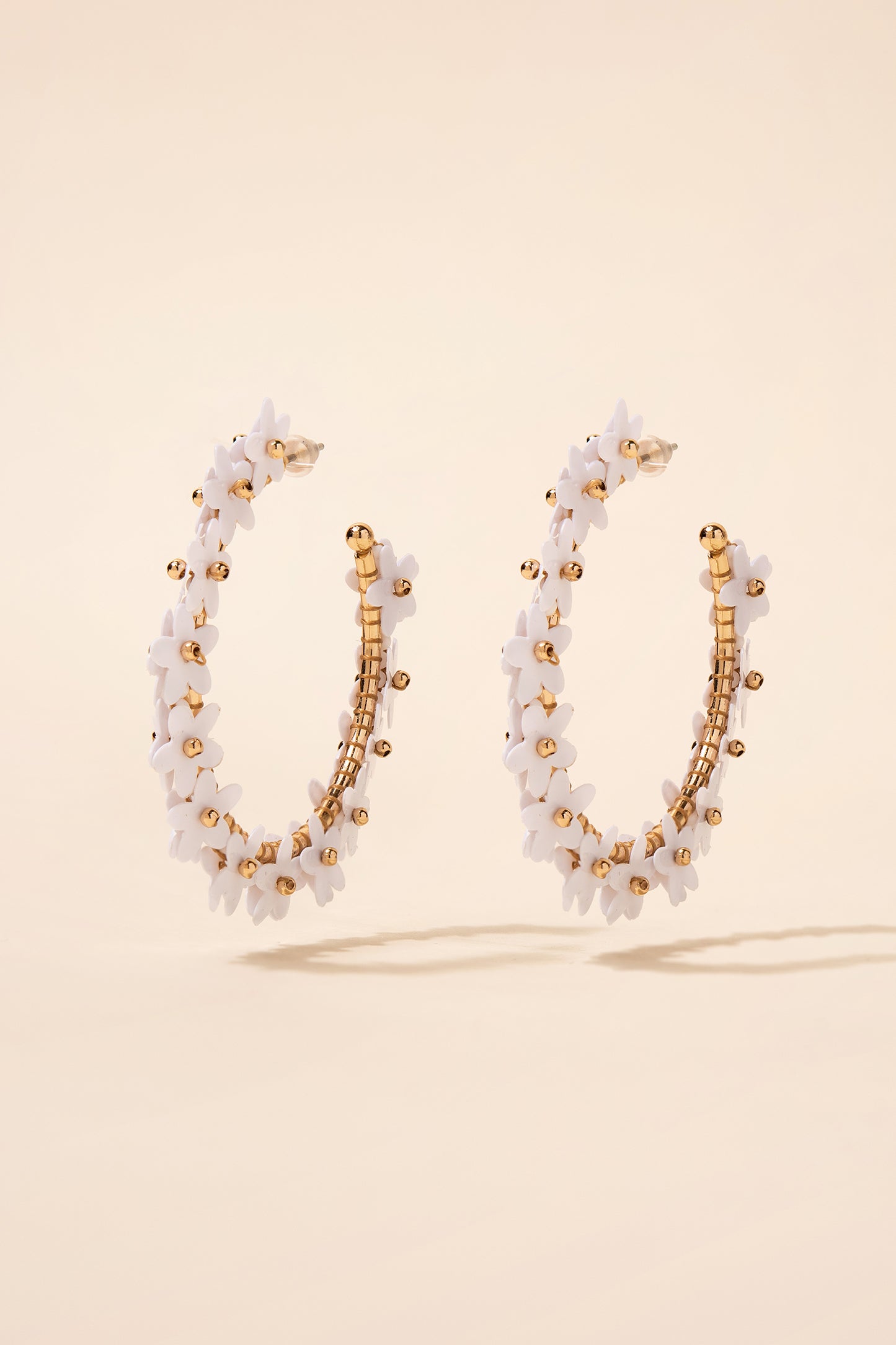 Dalia Acrylic Flower Beaded Hoops