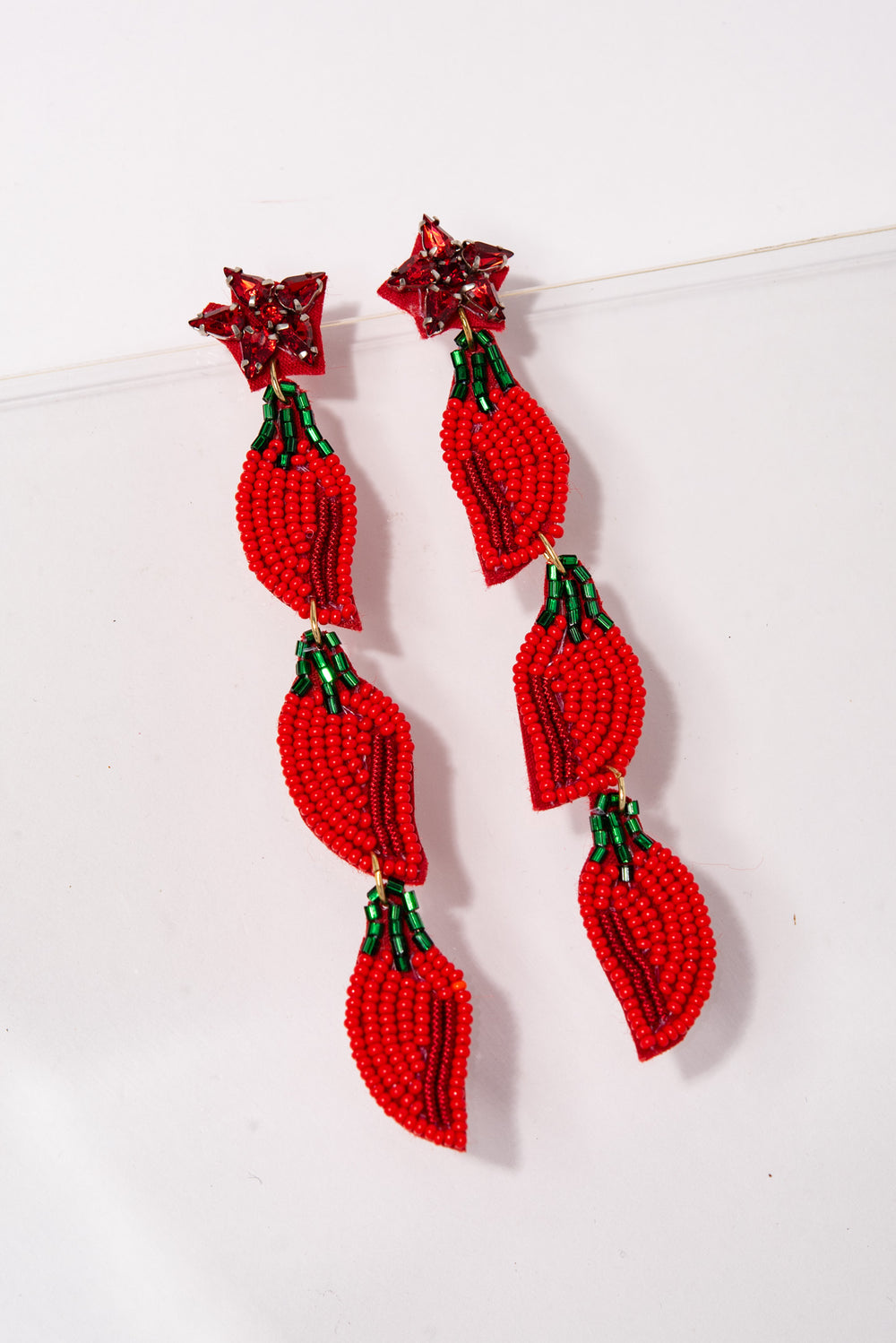 Stacy Spicy Pepper Beaded Earrings