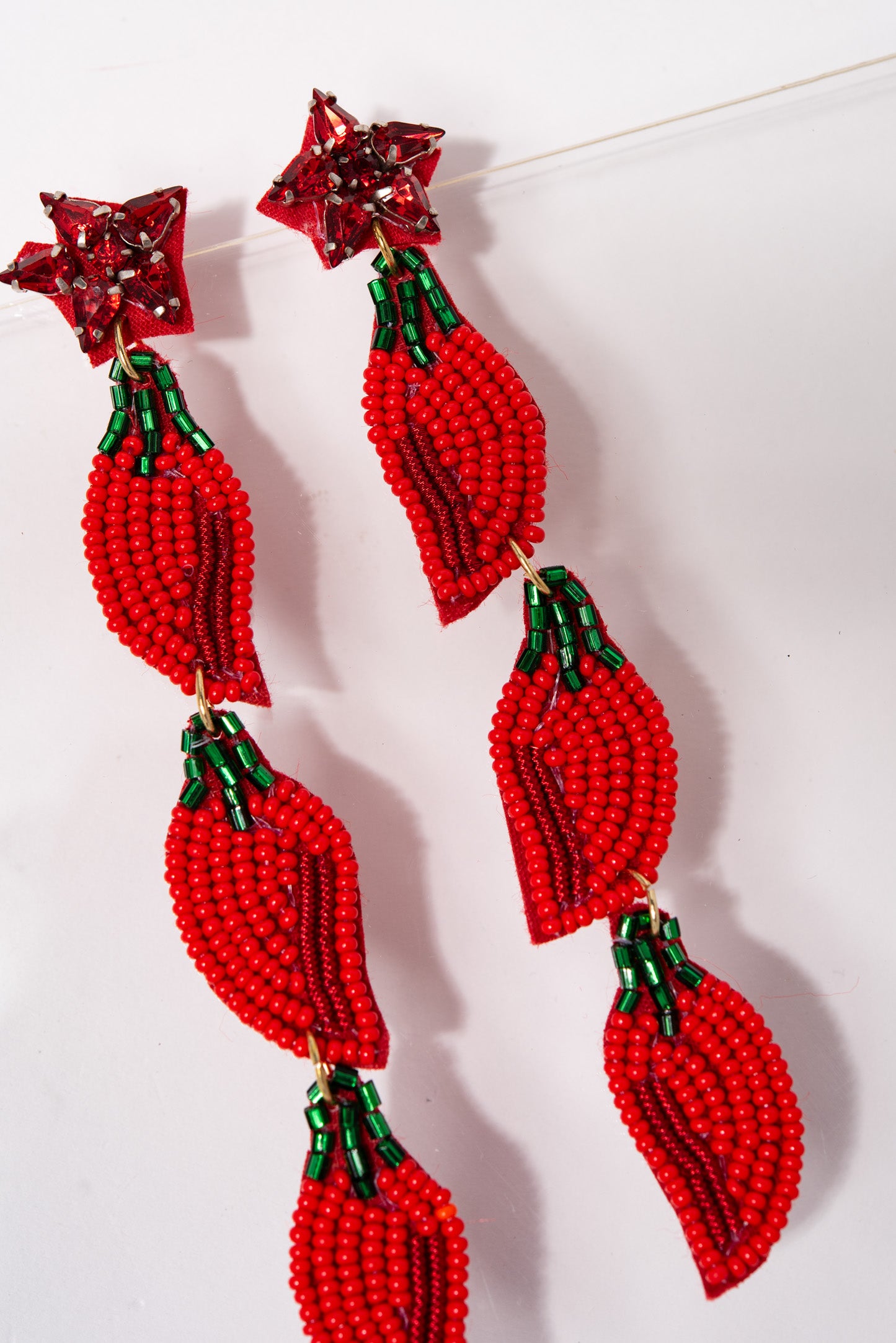 Stacy Spicy Pepper Beaded Earrings