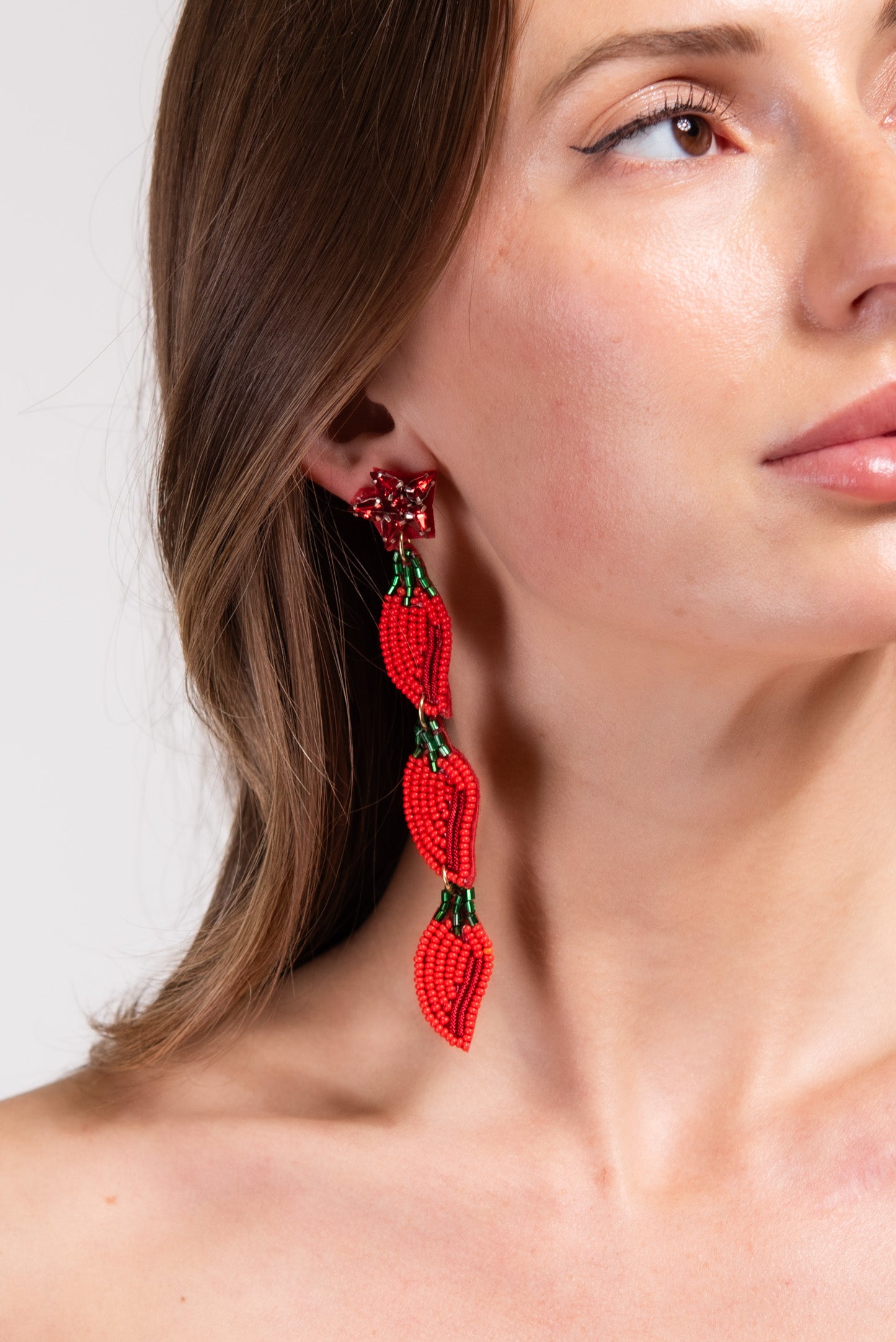 Stacy Spicy Pepper Beaded Earrings