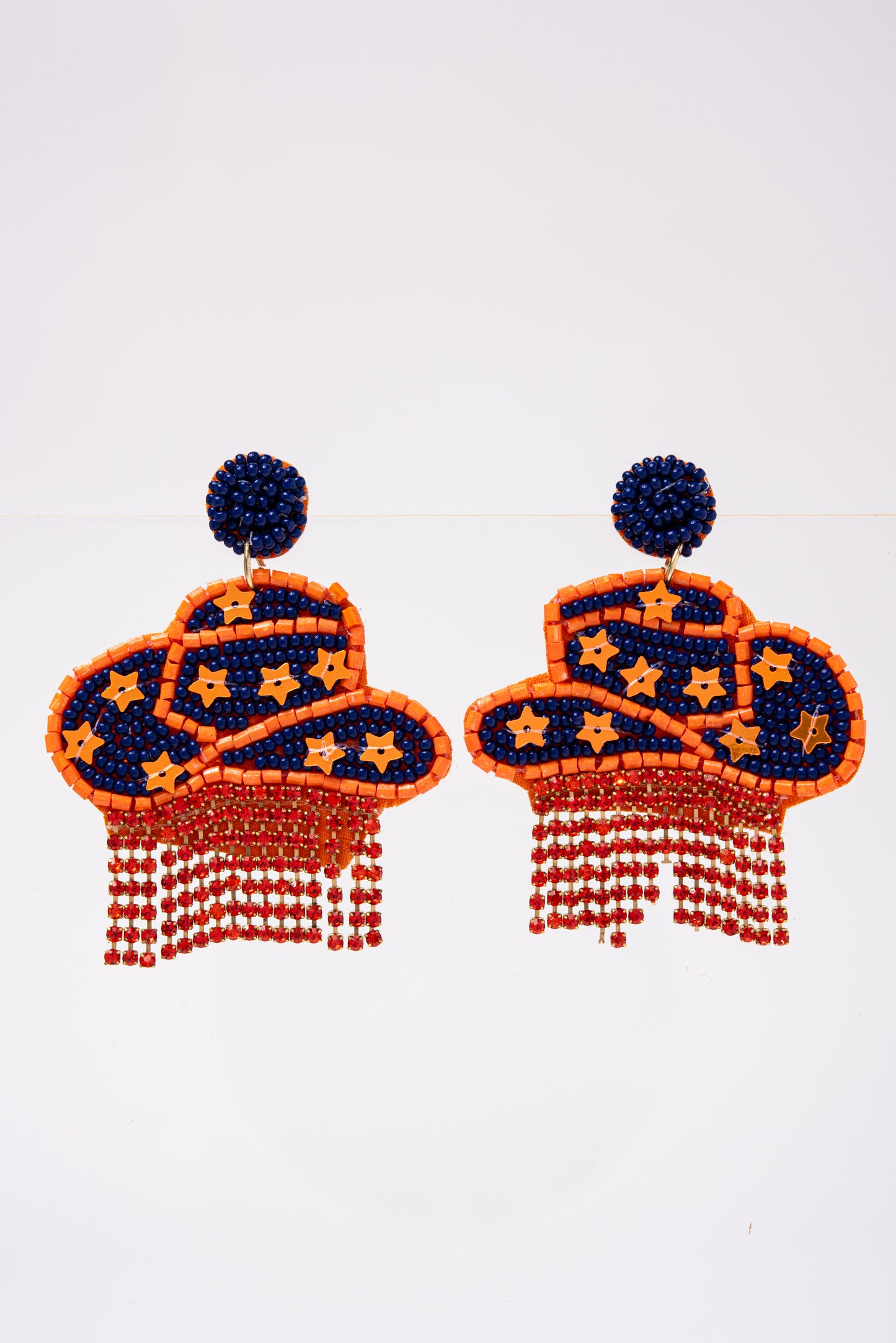 Blake Cowboy Hat Game Day Beaded Earrings