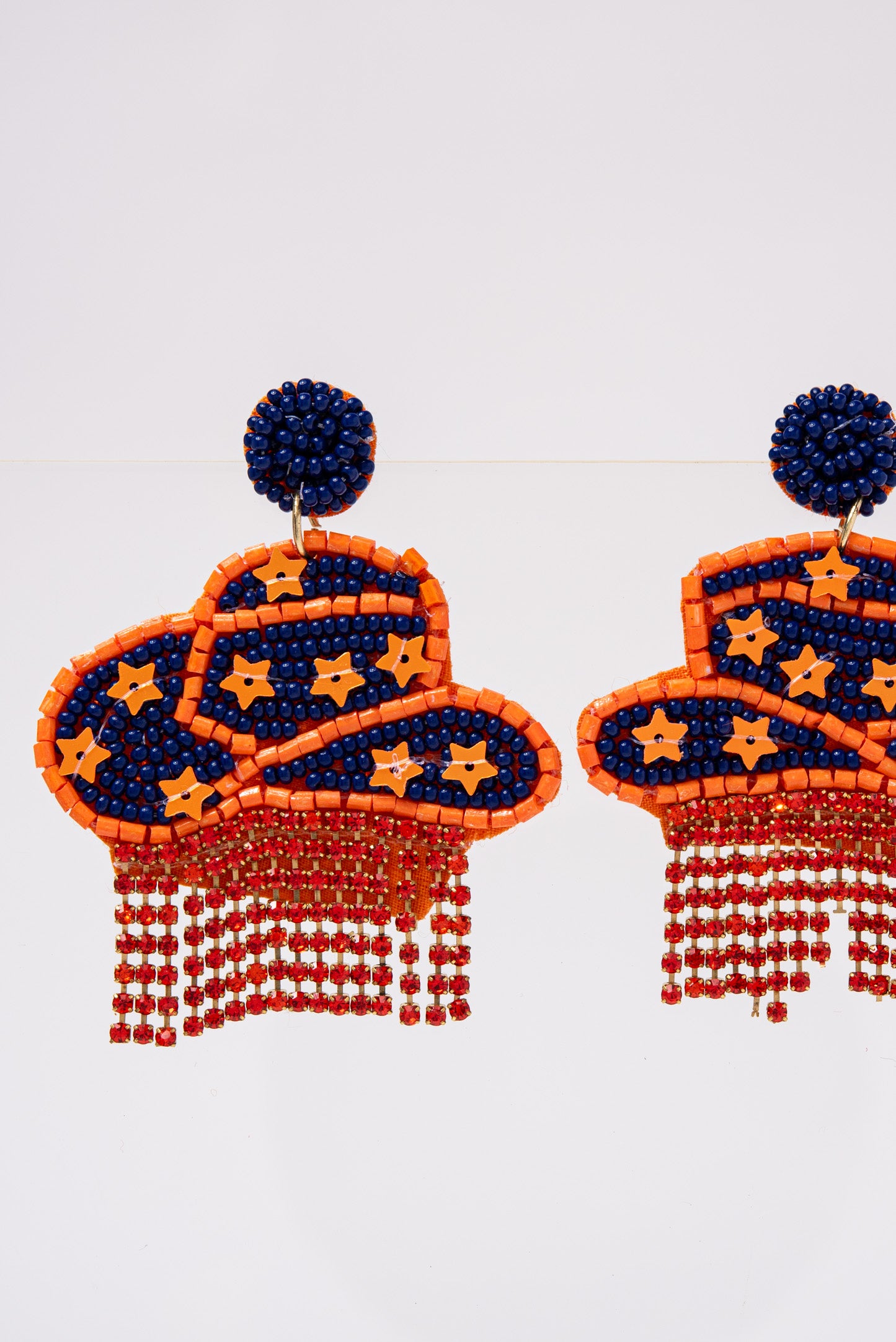 Blake Cowboy Hat Game Day Beaded Earrings