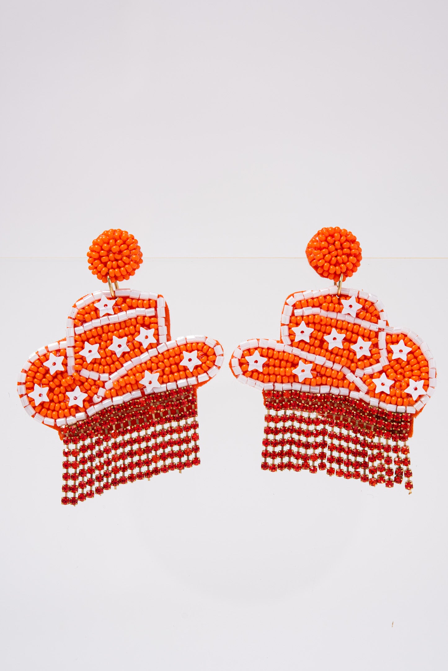 Blake Cowboy Hat Game Day Beaded Earrings