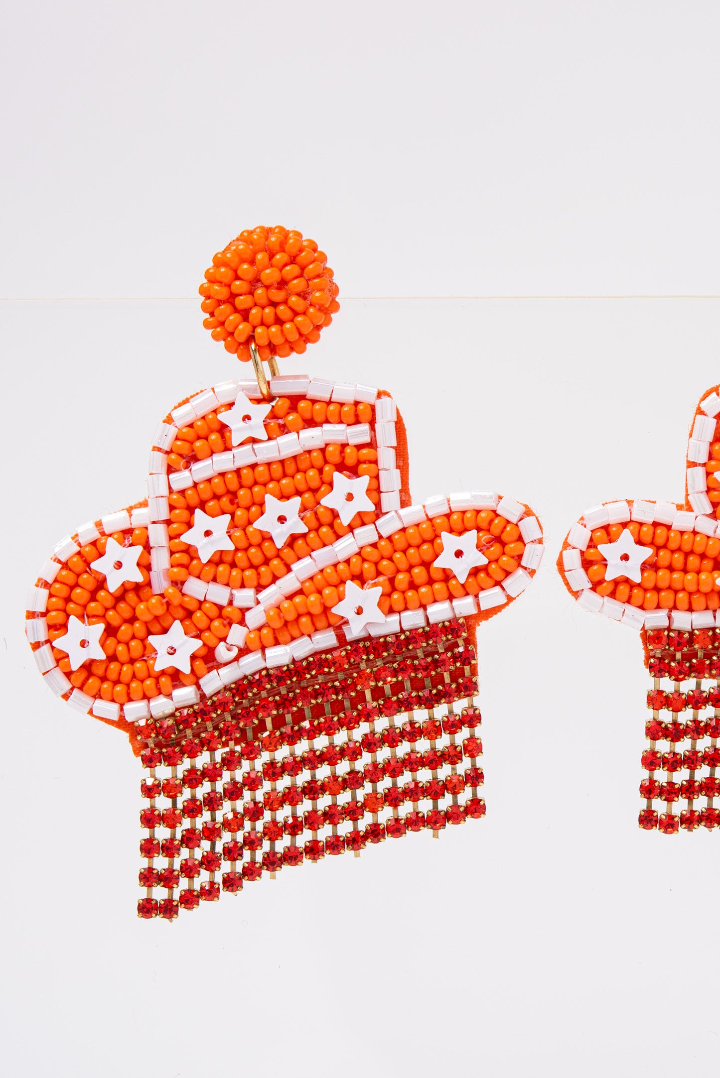 Blake Cowboy Hat Game Day Beaded Earrings