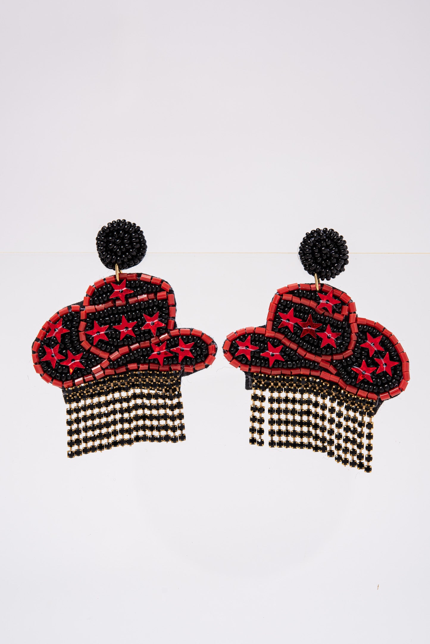 Blake Cowboy Hat Game Day Beaded Earrings