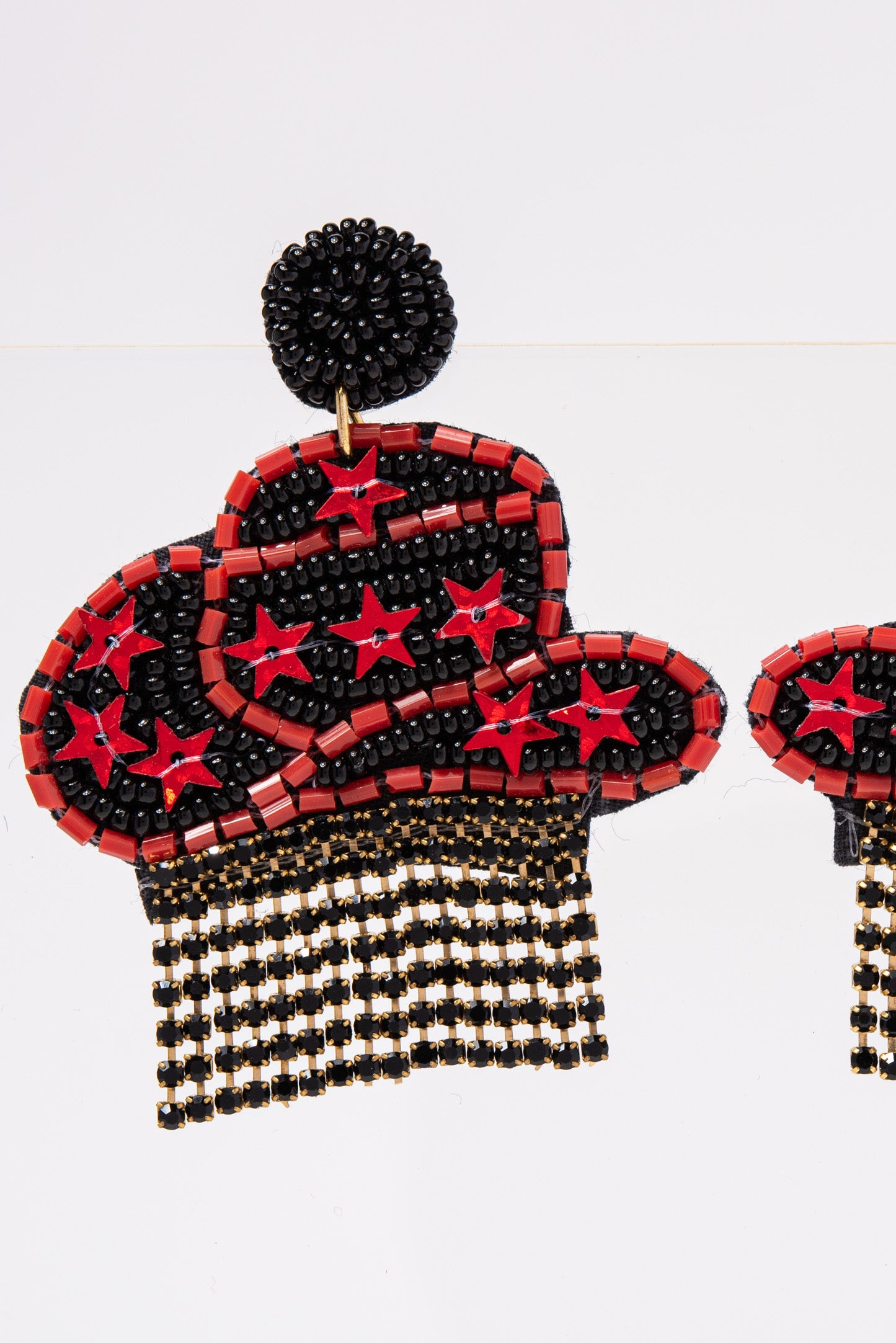 Blake Cowboy Hat Game Day Beaded Earrings