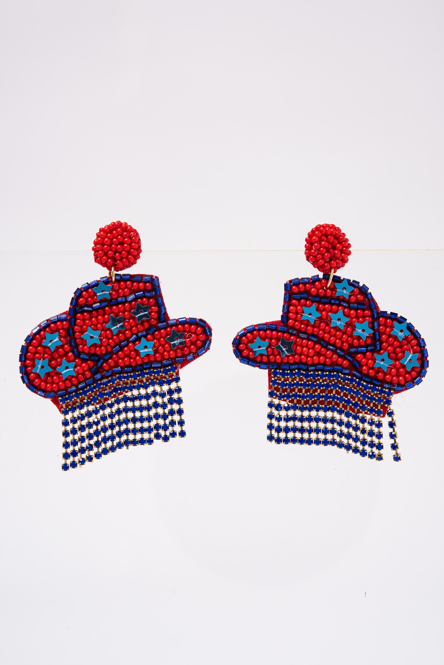Blake Cowboy Hat Game Day Beaded Earrings